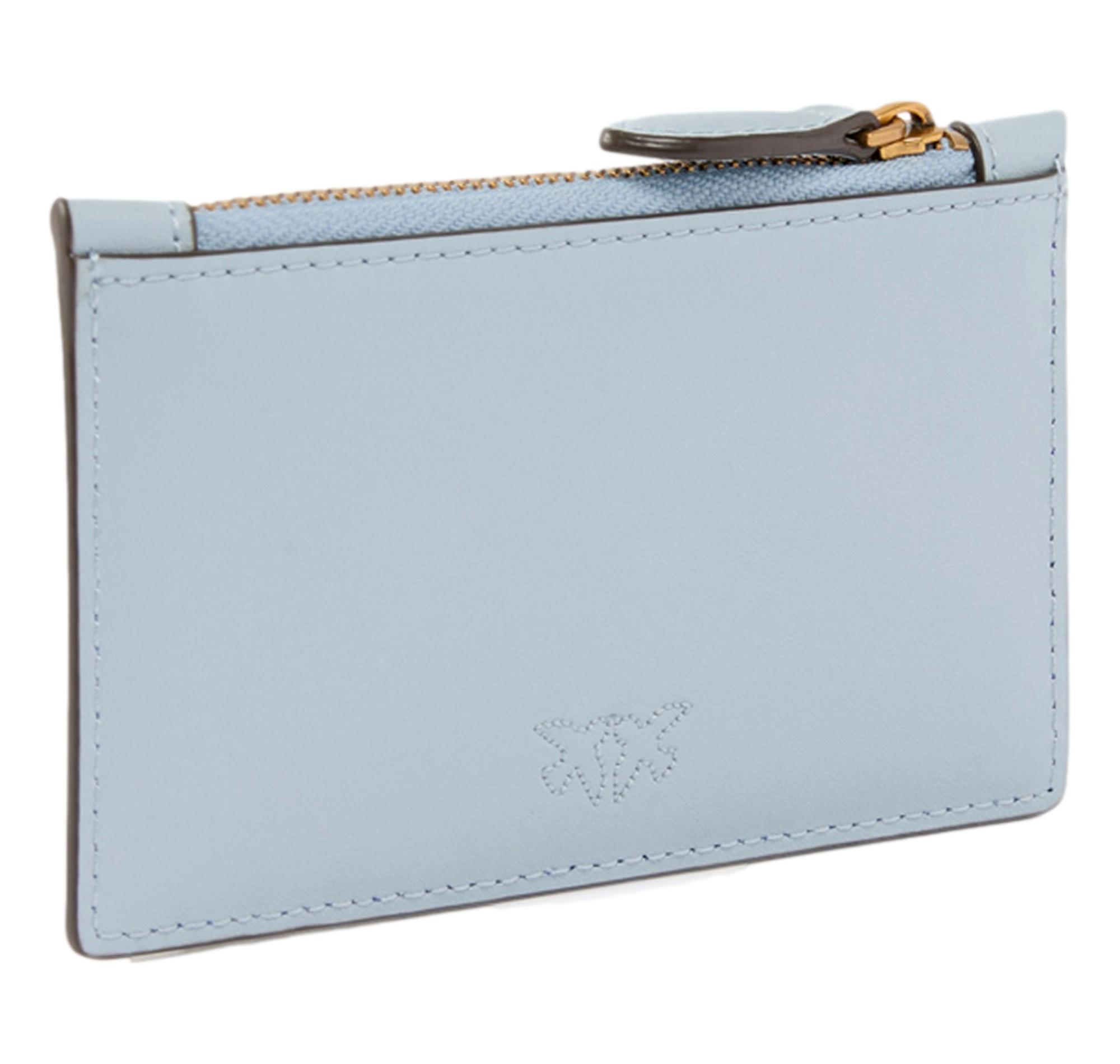 PINKO Portacarte Donna Airone Chardholder Vitello Seta 100251 E37Q Colore Azzurro