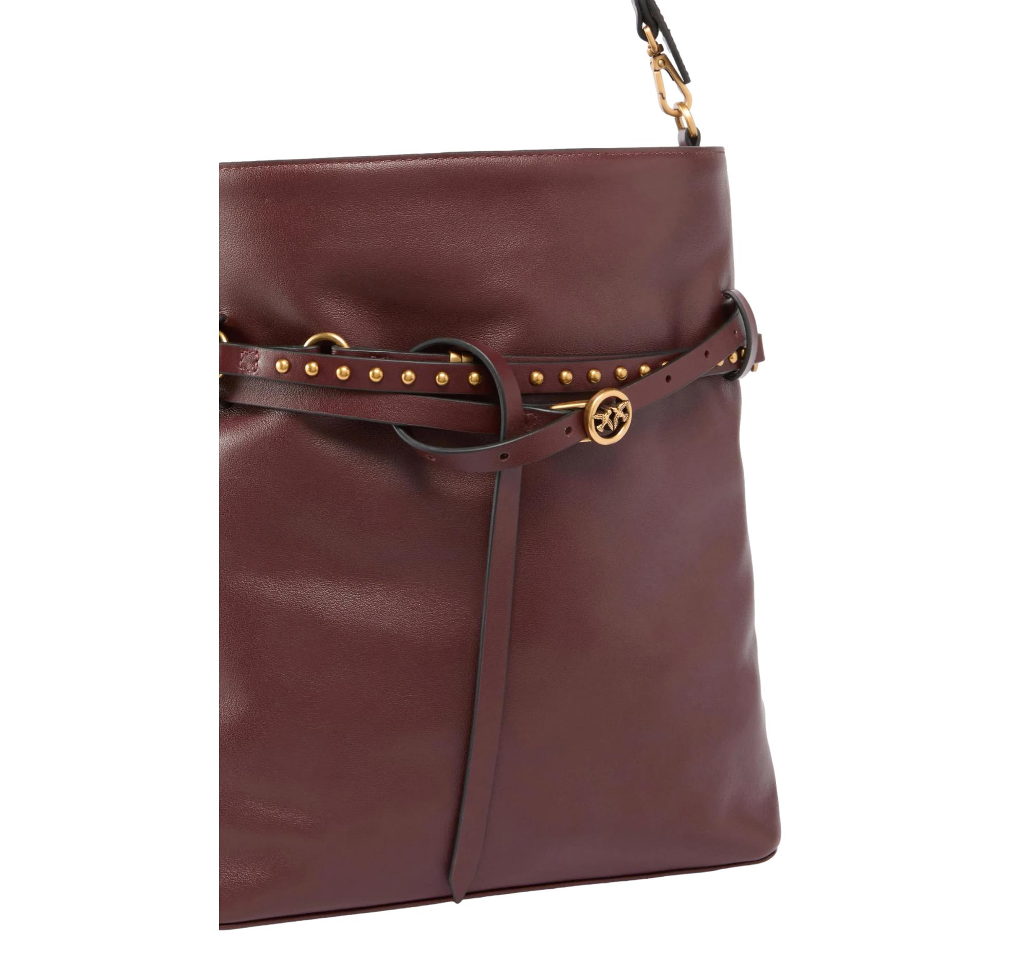 PINKO Borsa Donna Bucket Belt Classic 106339 R49Q Colore Burgundy