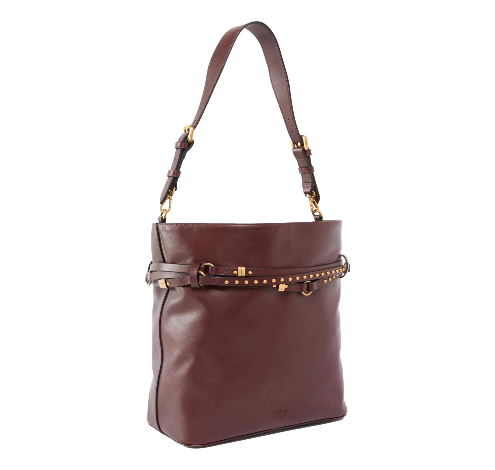 PINKO Borsa Donna Bucket Belt Classic 106339 R49Q Colore Burgundy