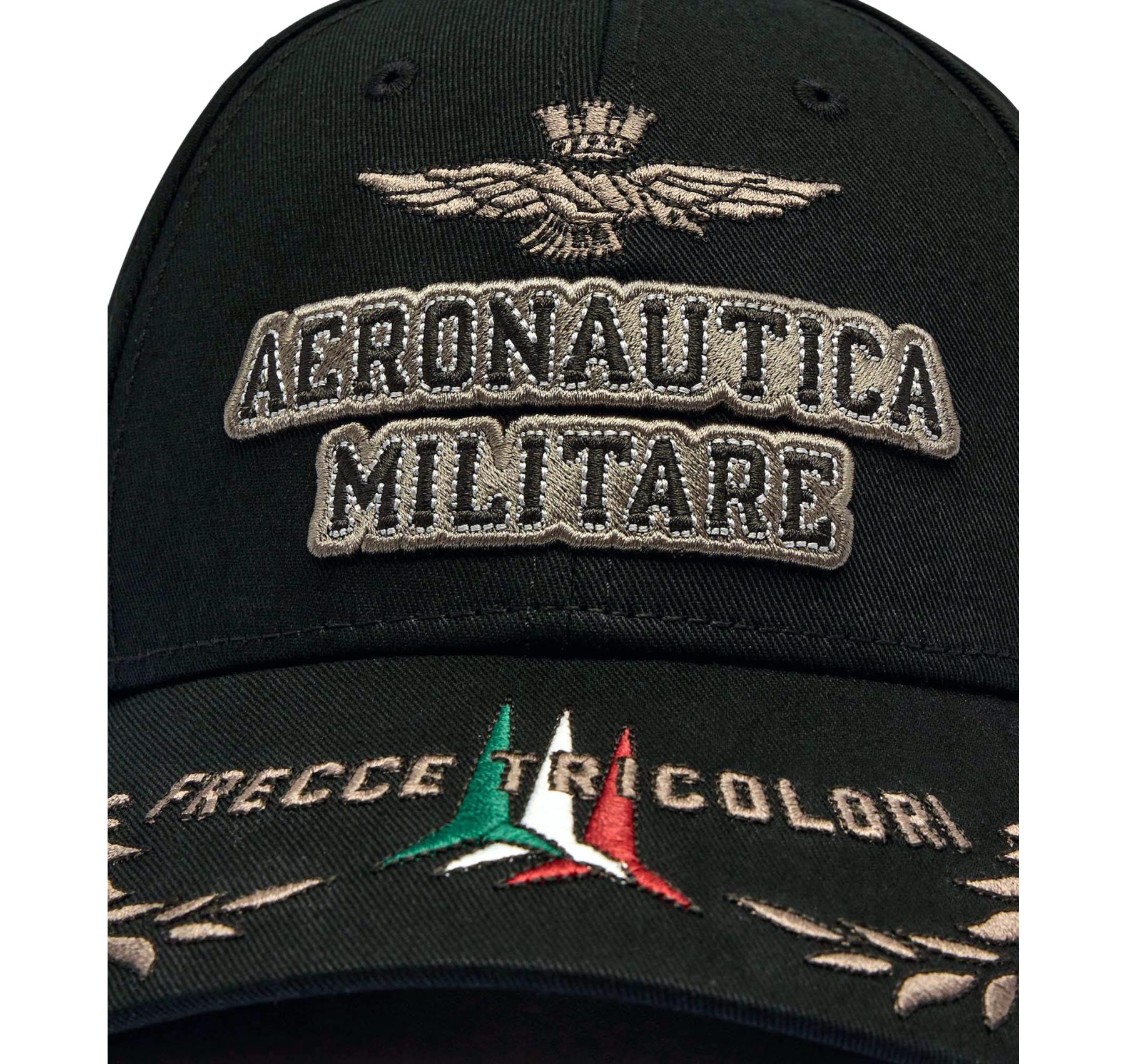 AERONAUTICA MILITARE Cappellino Uomo Con Ricami Frecce Tricolori HA1104UCT02261 Colore Nero