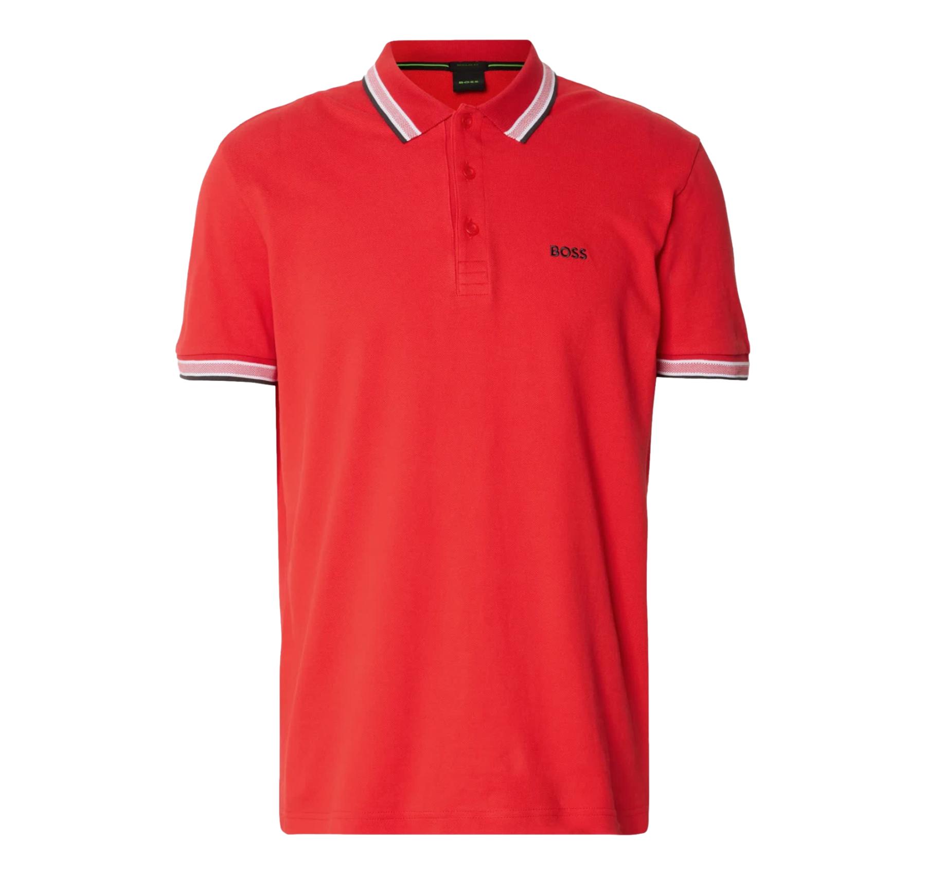BOSS Polo Uomo Paddy In Pique Di Cotone Regular Fit 50469055 Colore Rosso