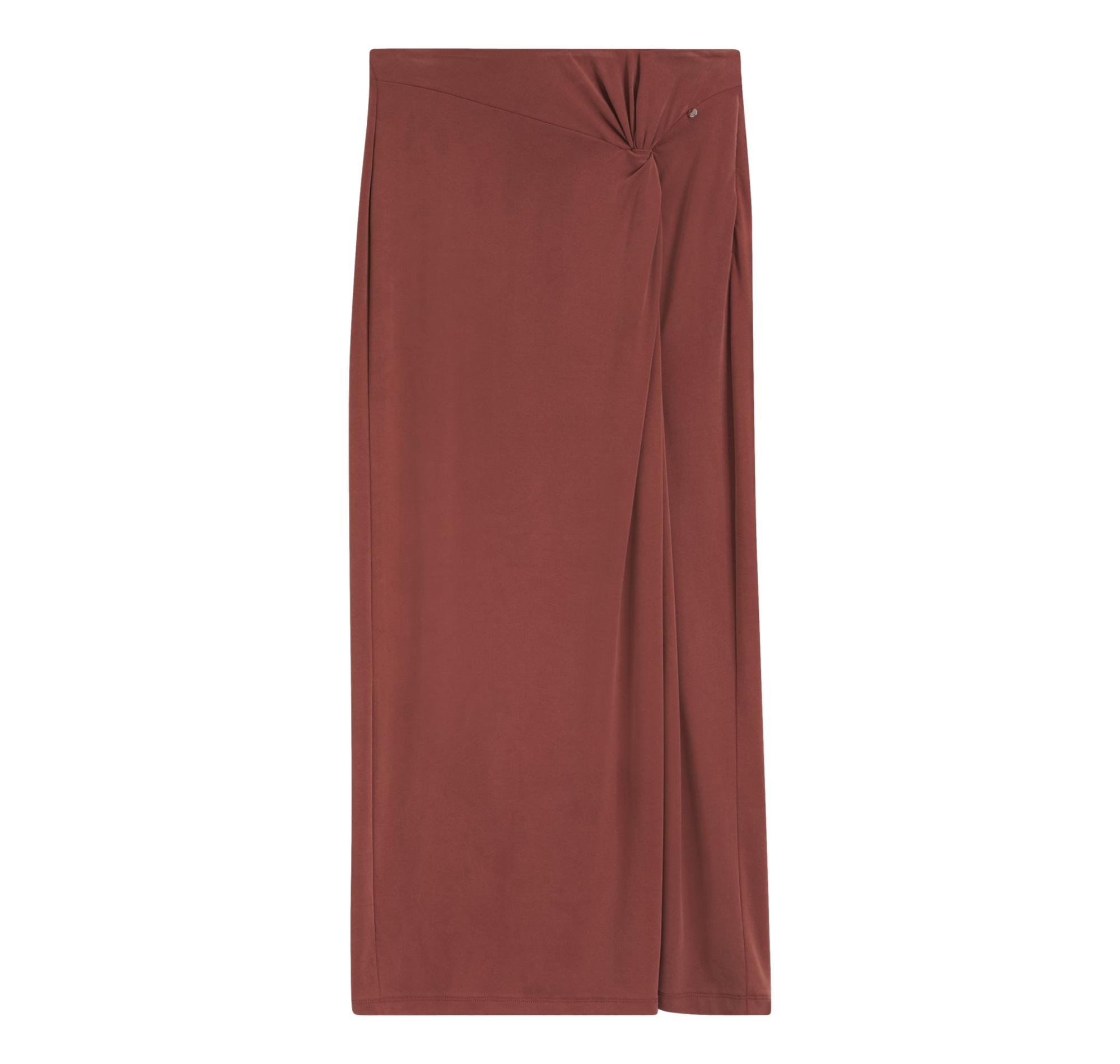 BOSS Gonna Donna Lunga In Jersey Con Dettaglio Drappeggiato Twist C Enature 50558795 Colore Rosso Mattone