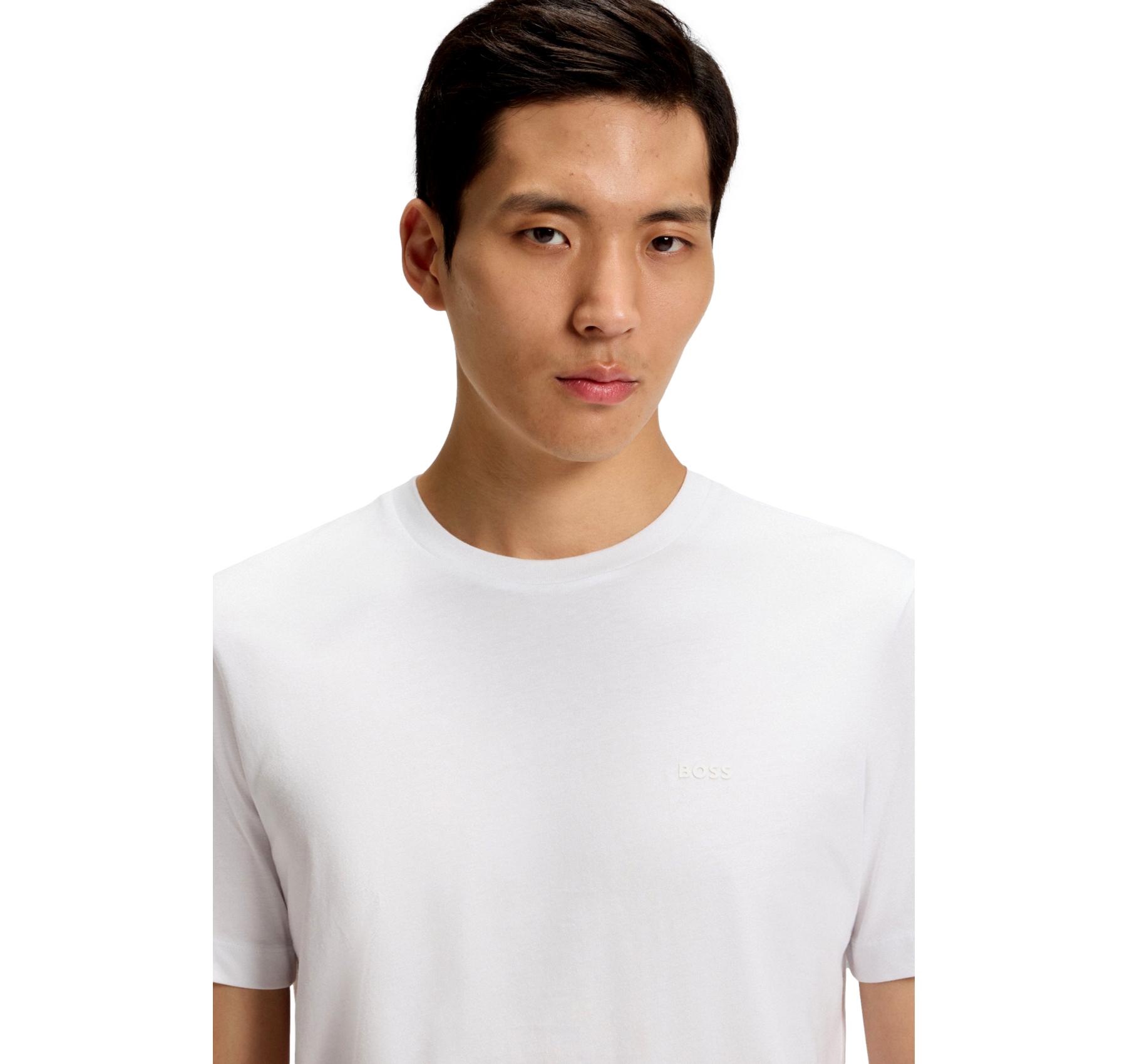 BOSS T Shirt Uomo In Jersey Di Cotone Con Logo Thompson 01 50468347 Colore Bianco