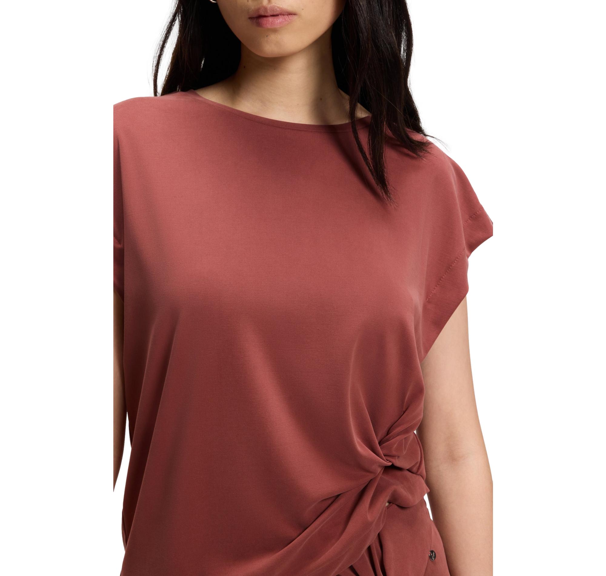 BOSS T Shirt Donna In Jersey Con Dettaglio Twist Laterale C Ebony 50553458 Colore Rosso Mattone
