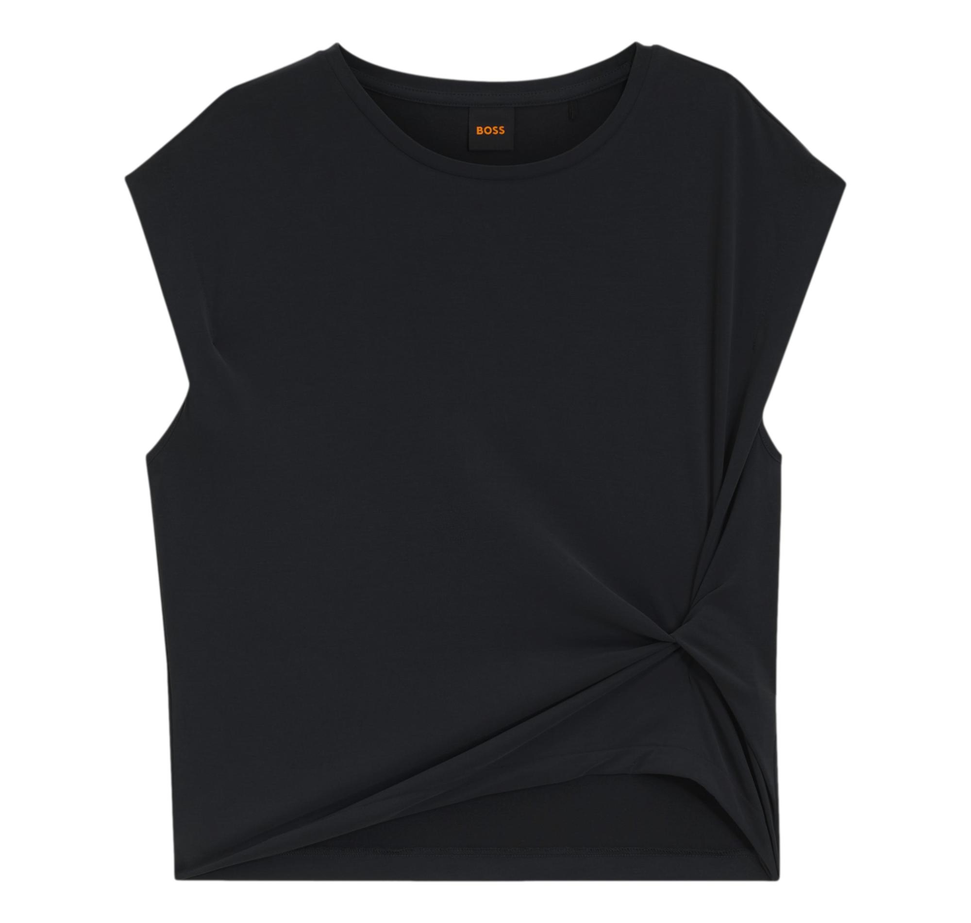 BOSS T Shirt Donna In Jersey Con Dettaglio Twist Laterale C Ebony 50553458 Colore Nero