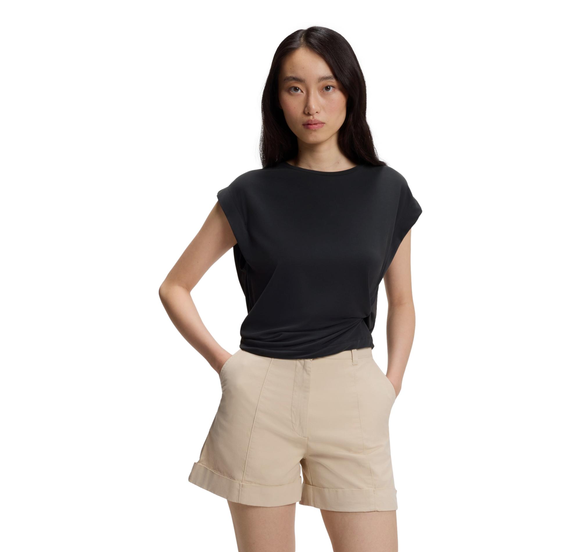 BOSS T Shirt Donna In Jersey Con Dettaglio Twist Laterale C Ebony 50553458 Colore Nero