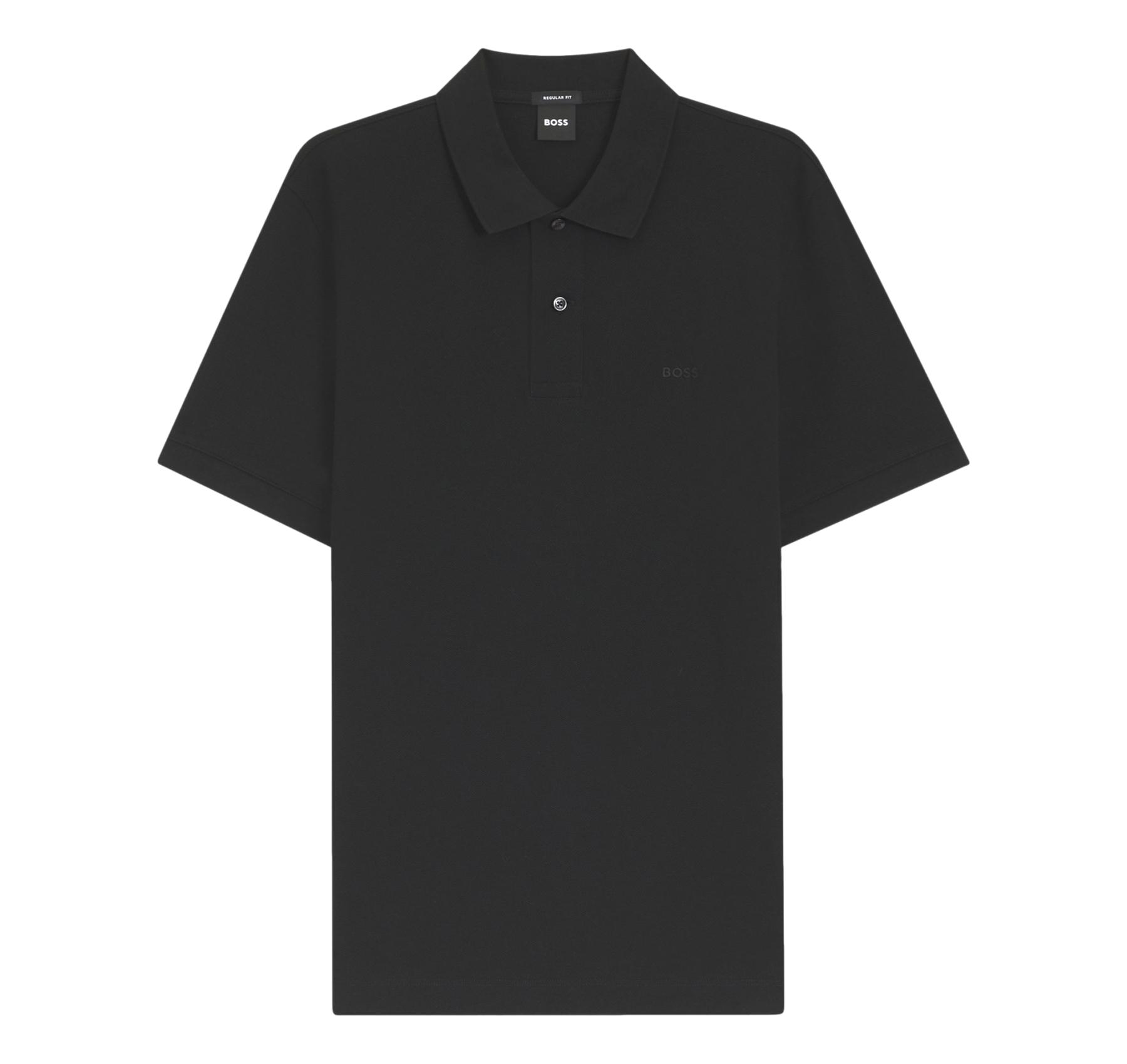 BOSS Polo Uomo Pallas 50553564 Nero Cotone Pique Regular Fit