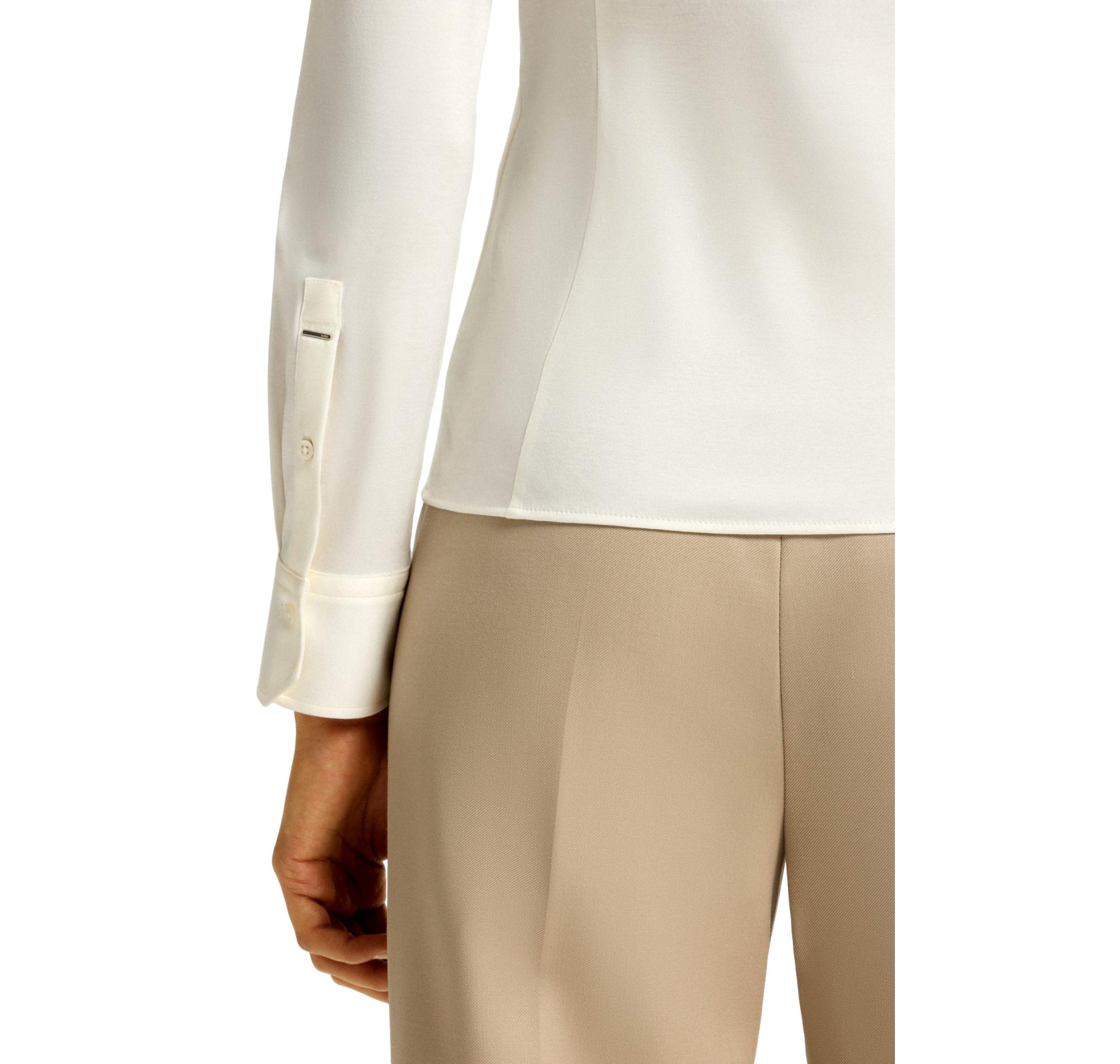 BOSS Camicia Donna Extra Slim In Jersey Di Cotone Bronta Tuesday 50543691 Colore Crema