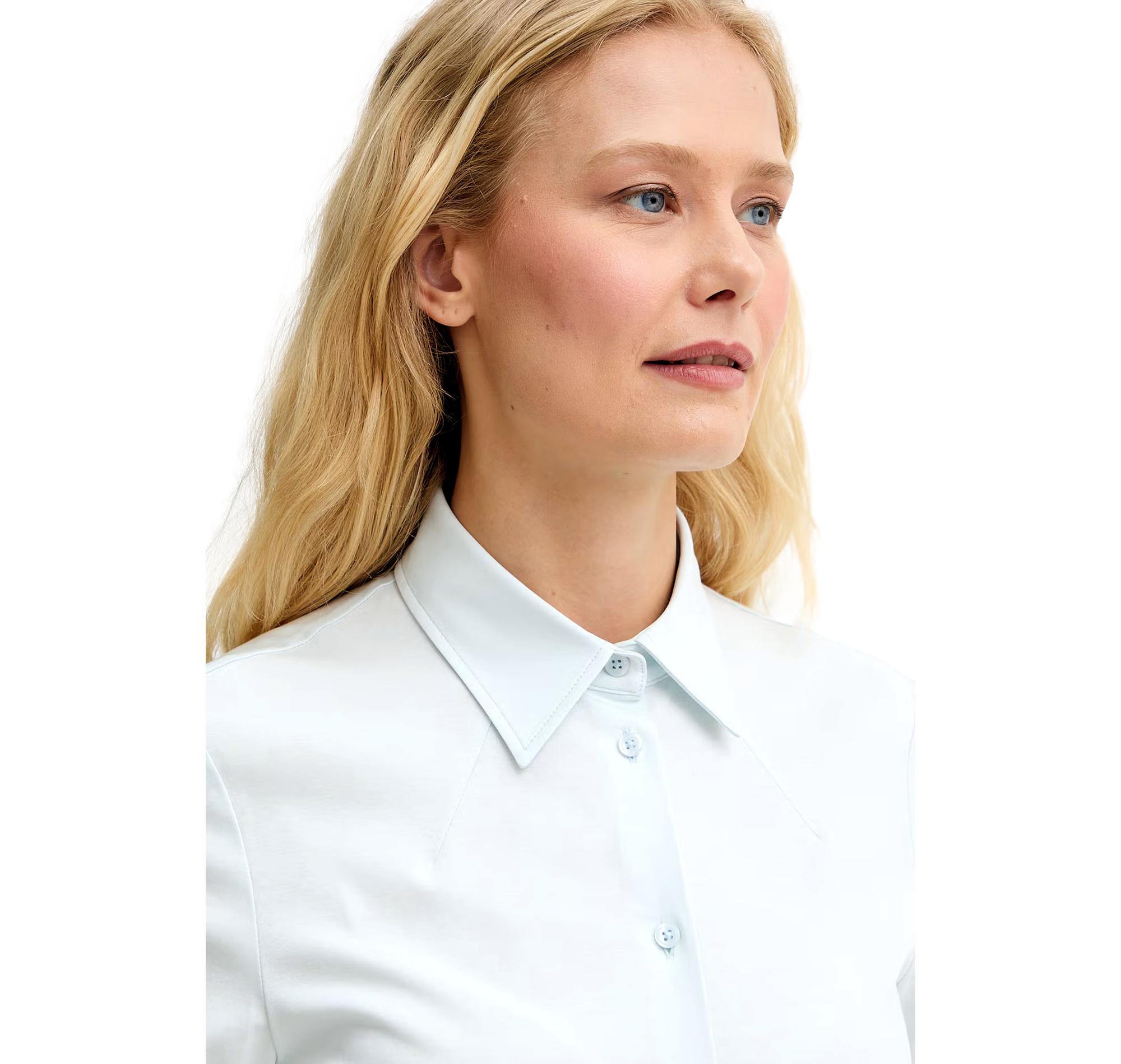 BOSS Camicia Donna Extra Slim In Jersey Di Cotone Bronta Tuesday 50543691 Colore Celeste