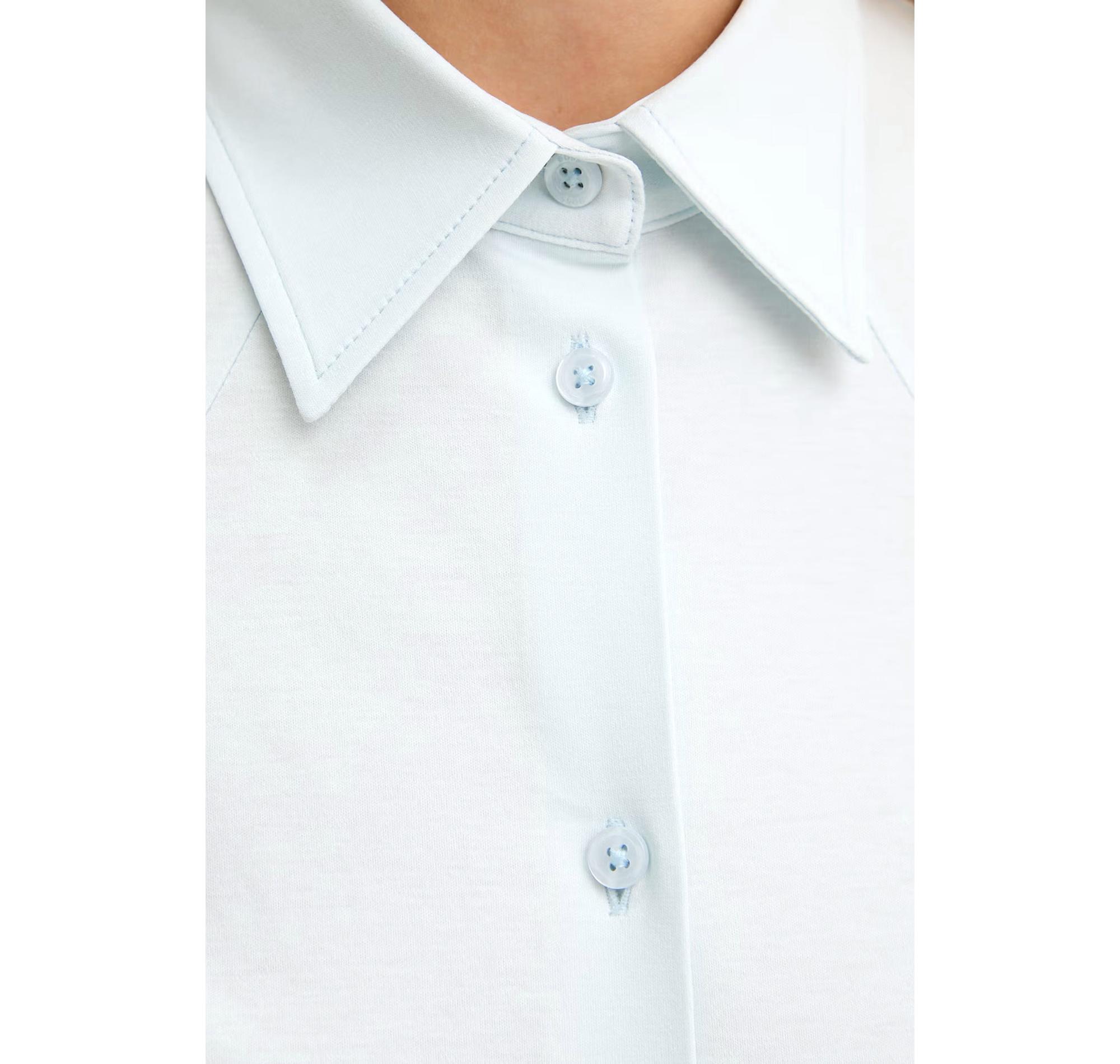 BOSS Camicia Donna Extra Slim In Jersey Di Cotone Bronta Tuesday 50543691 Colore Celeste