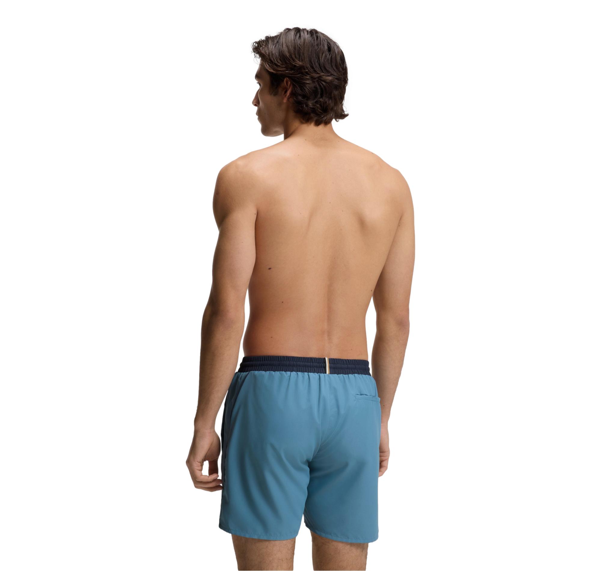 BOSS Boxer Uomo Da Mare Ad Asciugatura Rapida Con Logo Stampato Starfish 50514429 Colore Celeste Scuro