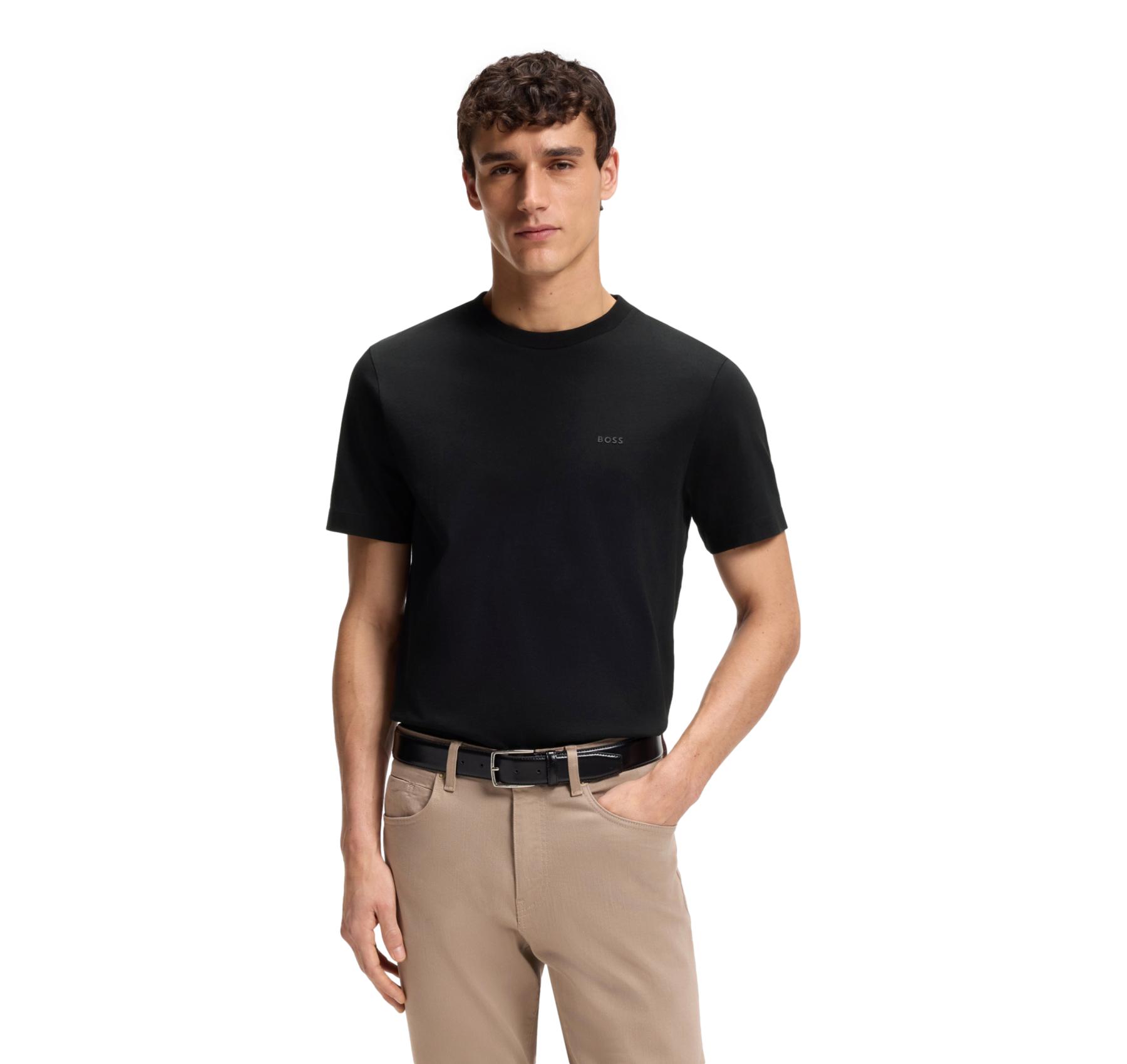 BOSS T Shirt Uomo In Jersey Di Cotone Con Logo Thompson 01 50468347 Colore Nero