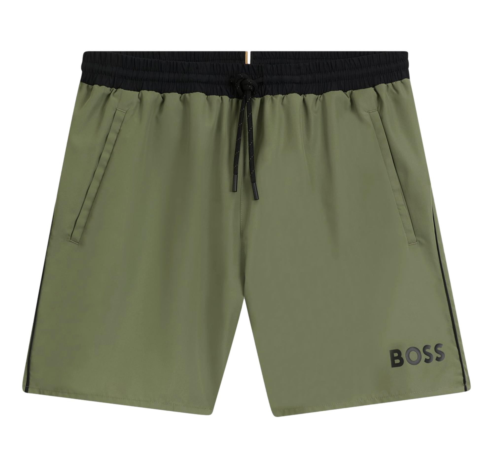 BOSS Boxer Uomo Da Mare Ad Asciugatura Rapida Con Logo Stampato Starfish 50514429 Colore Verde