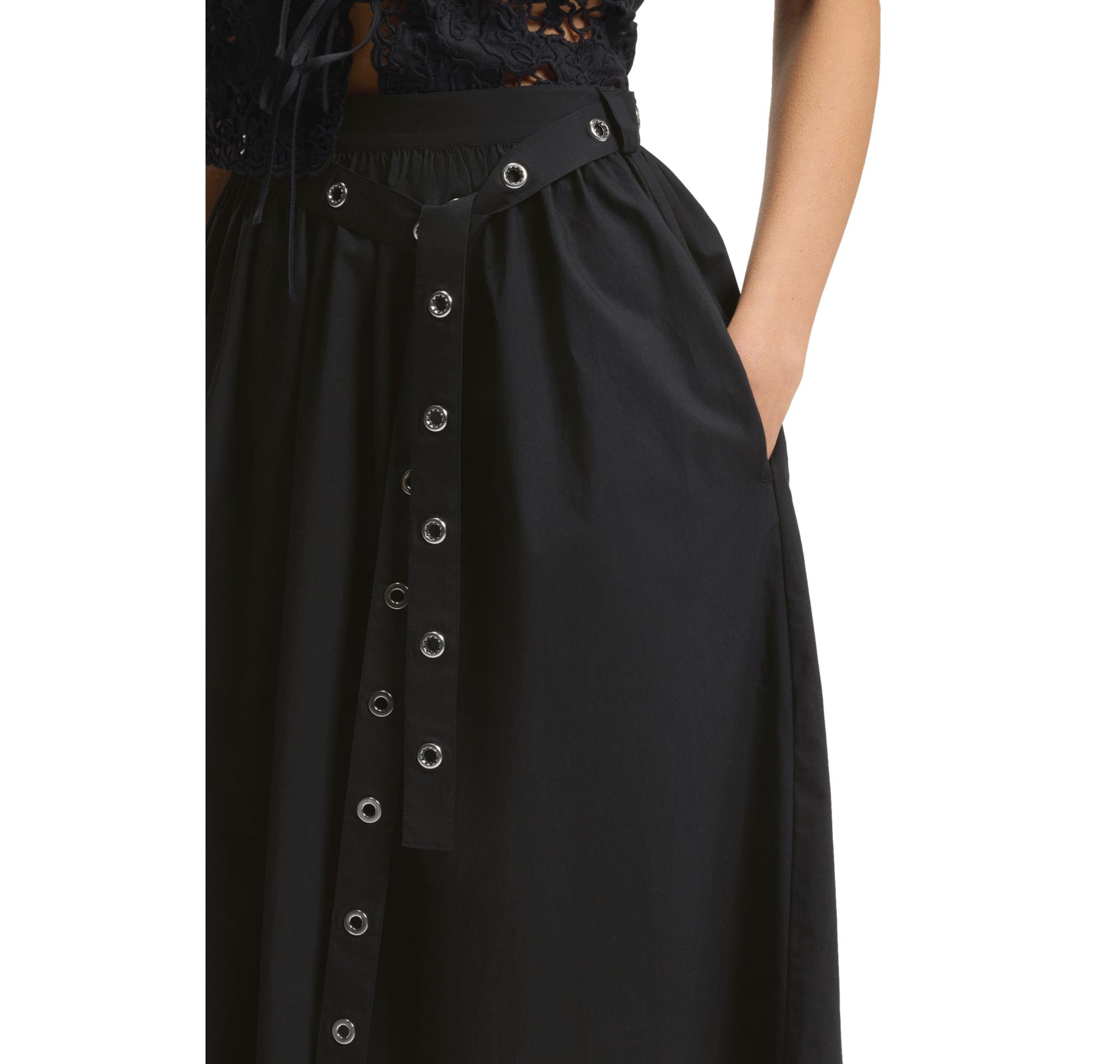 BOSS Gonna Donna Maxi In Popeline Di Cotone Con Cintura Ad Occhielli C Vidol 50559088 Colore Nero