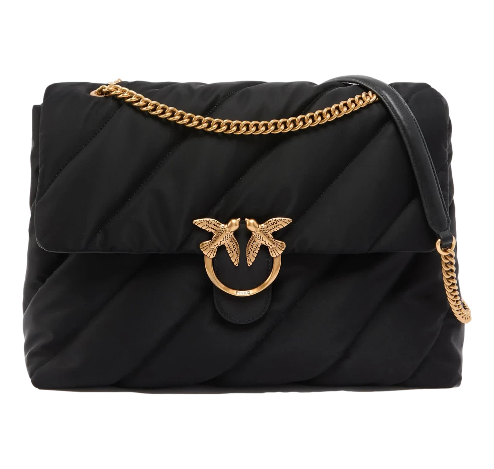 PINKO Borsa Donna Love Puff Extra In Nylon Trapuntato 103347 Colore Nero Z99Q