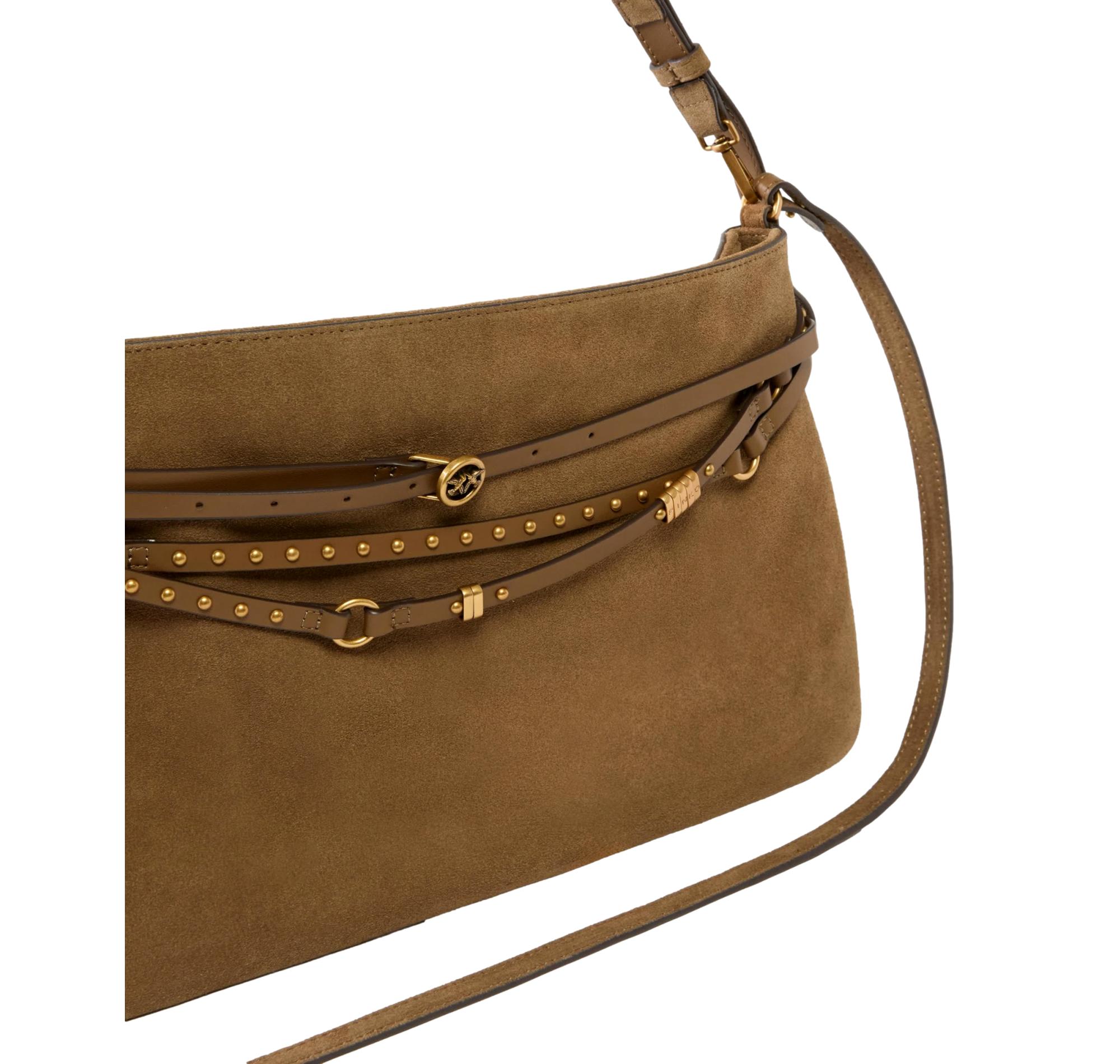 PINKO Borsa Donna Belt Bag Big Suede 105903 Colore Marrone L17Q