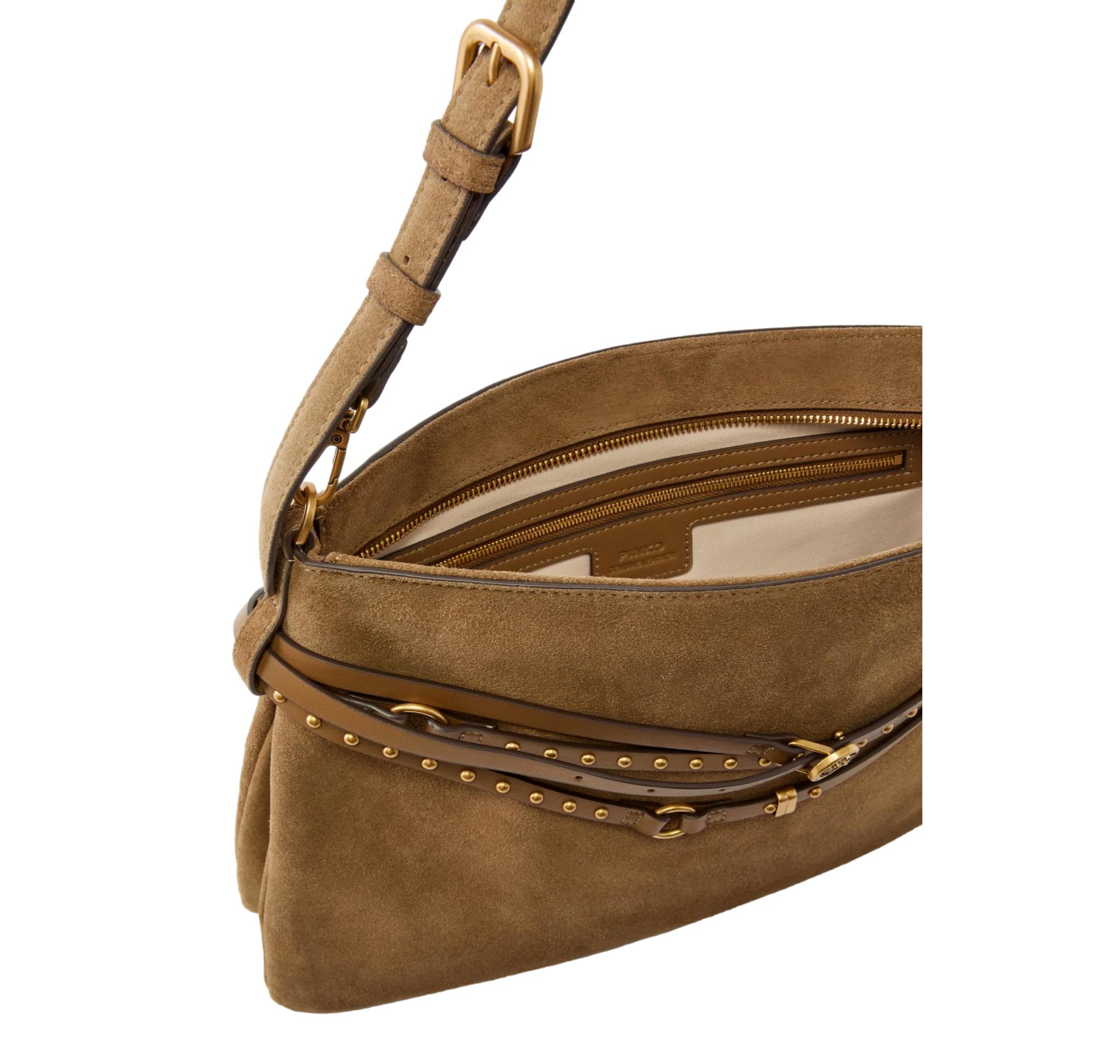 PINKO Borsa Donna Belt Bag Big Suede 105903 Colore Marrone L17Q