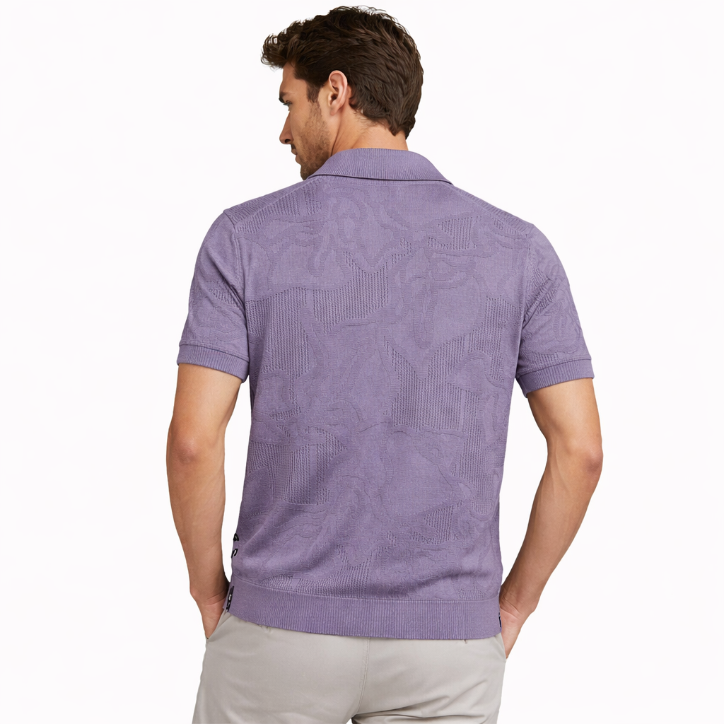 BOSS Polo Uomo C-Noy 50560478 Lilla Cotone Maglia Aperta Manica Corta