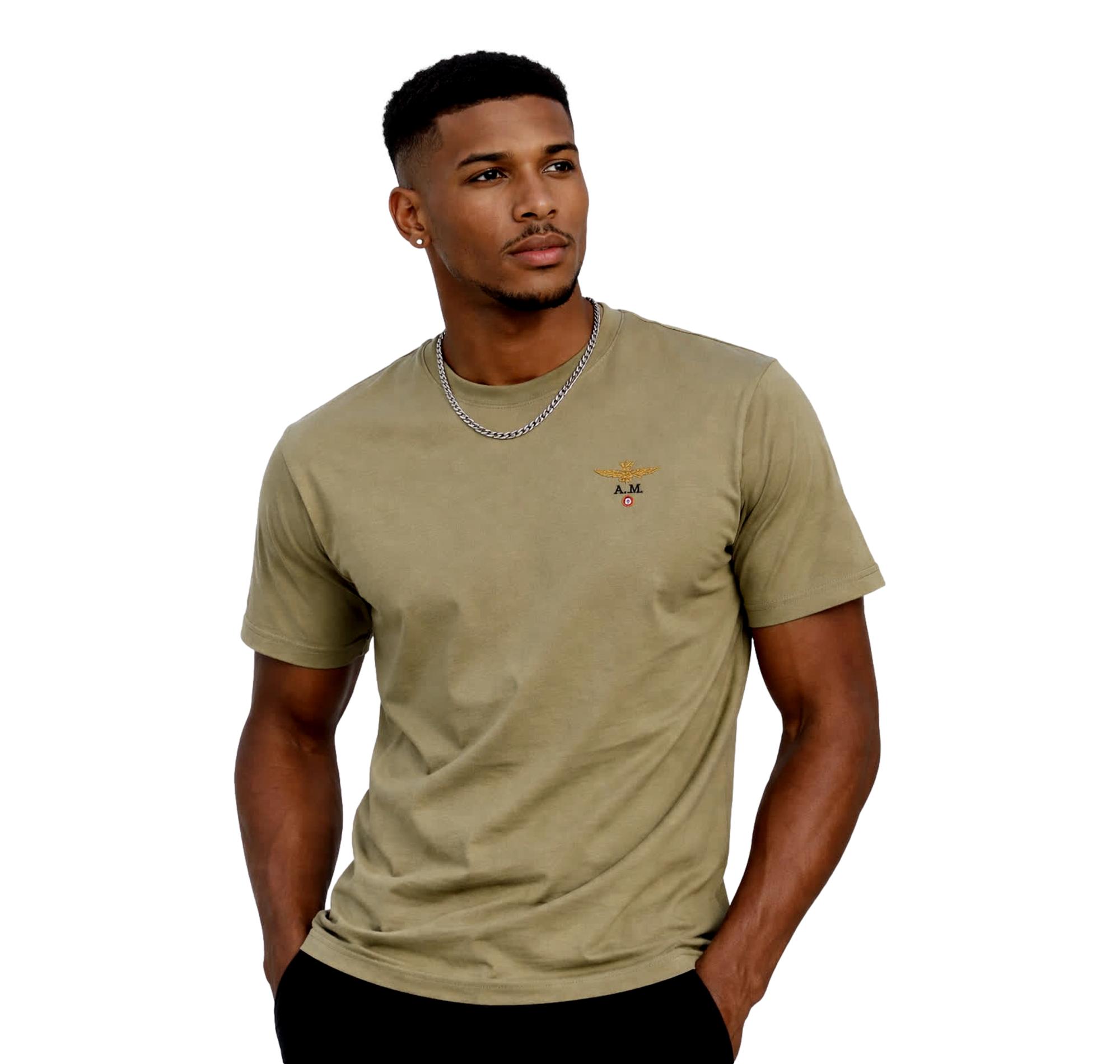 AERONAUTICA MILITARE T Shirt Uomo Girocollo Basica Manica Corta TS1580UJ00372 Colore Verde