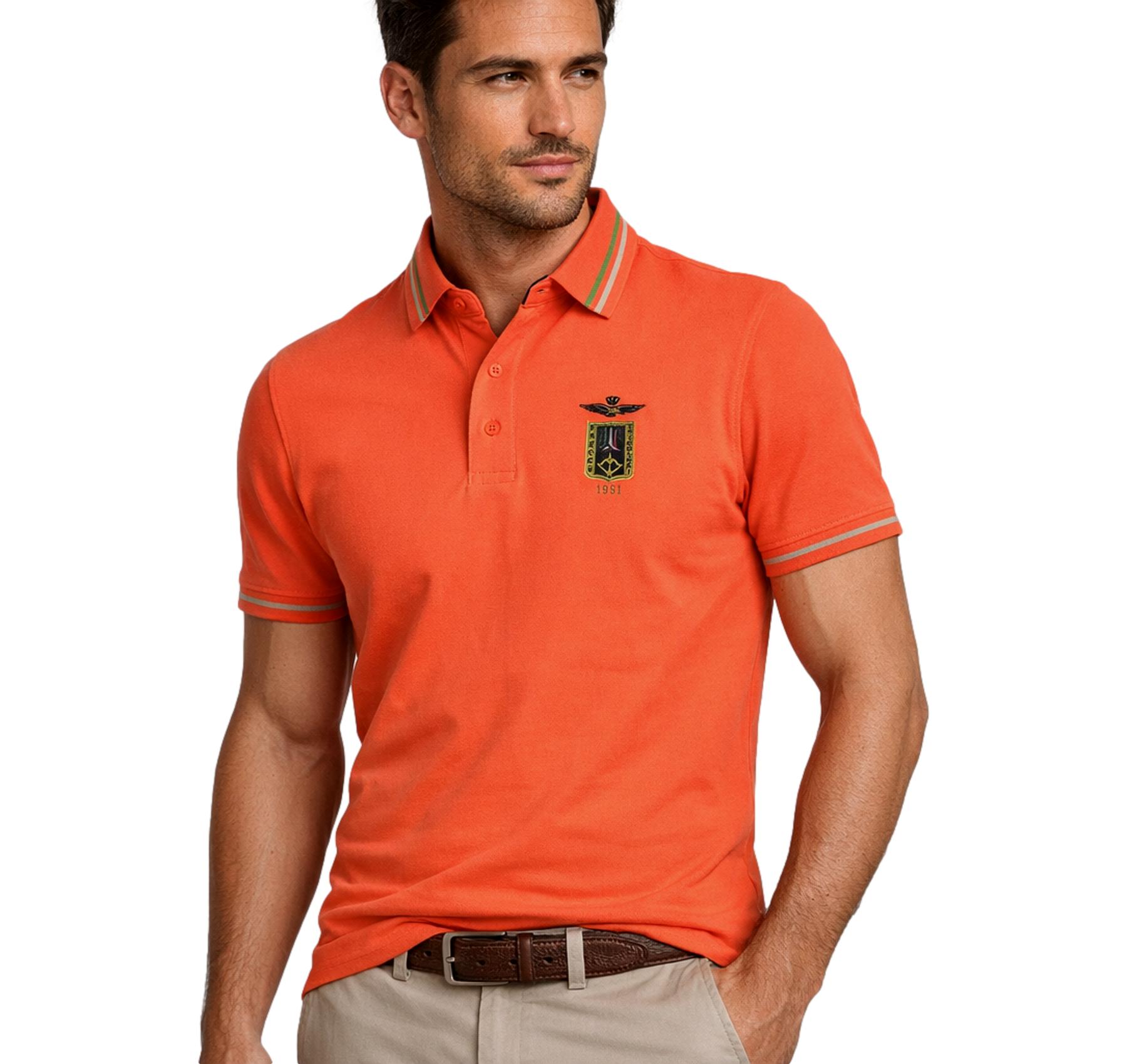 AERONAUTICA MILITARE Polo Uomo Frecce Tricolori 261PO1914UP00403 Colore Arancione