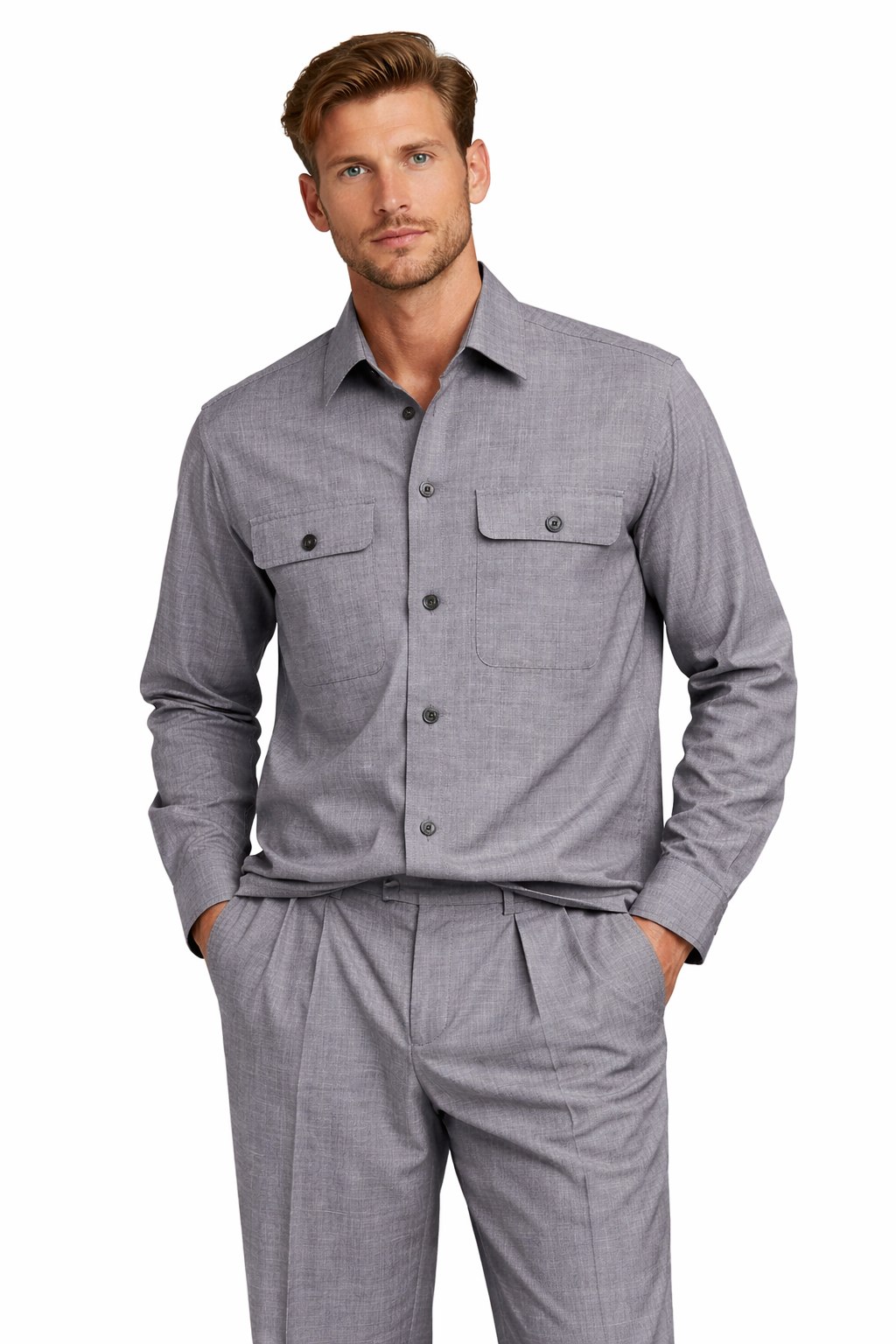 BOSS Sovracamicia Uomo Relaxed Fit In Lana Vergine Lavabile P Carper OS WG 262 50561628 Colore Grigio