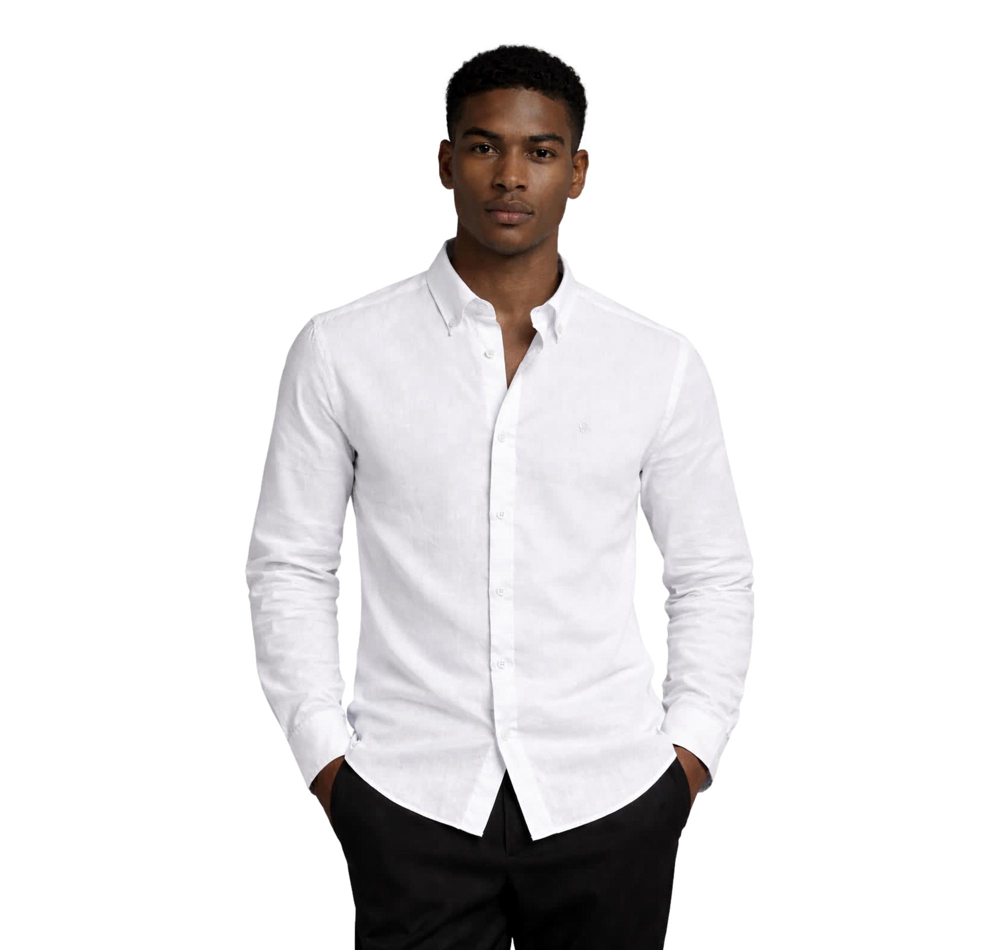 BOSS Camicia Uomo Button Down Regular Fit In Lino H LIAM BD E C1 261 50556077 Colore Bianco