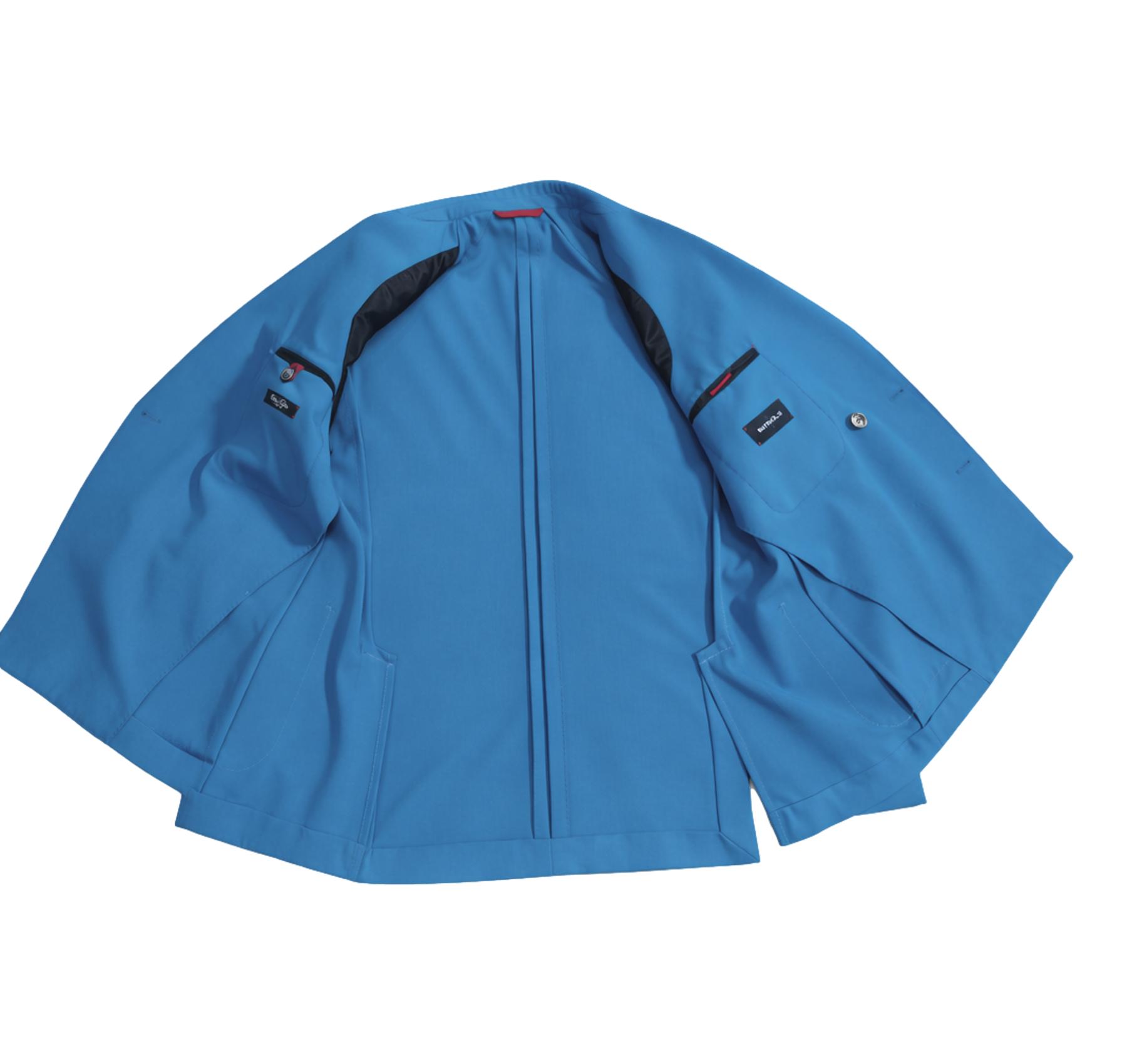 SIMBOLS Abito Uomo Doppiopetto Azzurro Drop 7 Elasticizzato Made in Italy Elegante