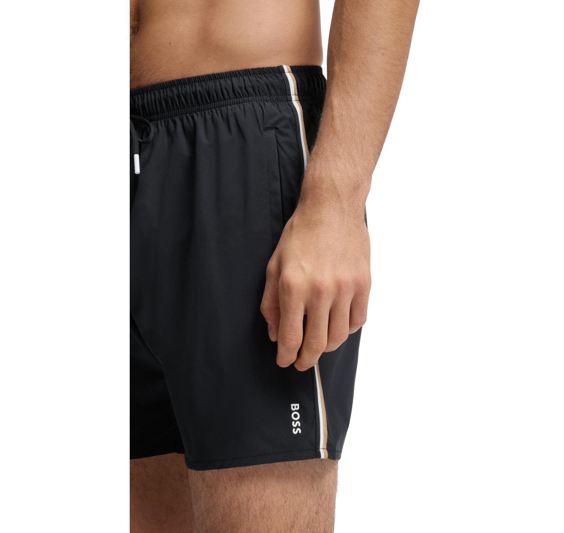 BOSS Boxer Da Mare Uomo Con Logo e Righe Iconic 50491594 Colore Nero