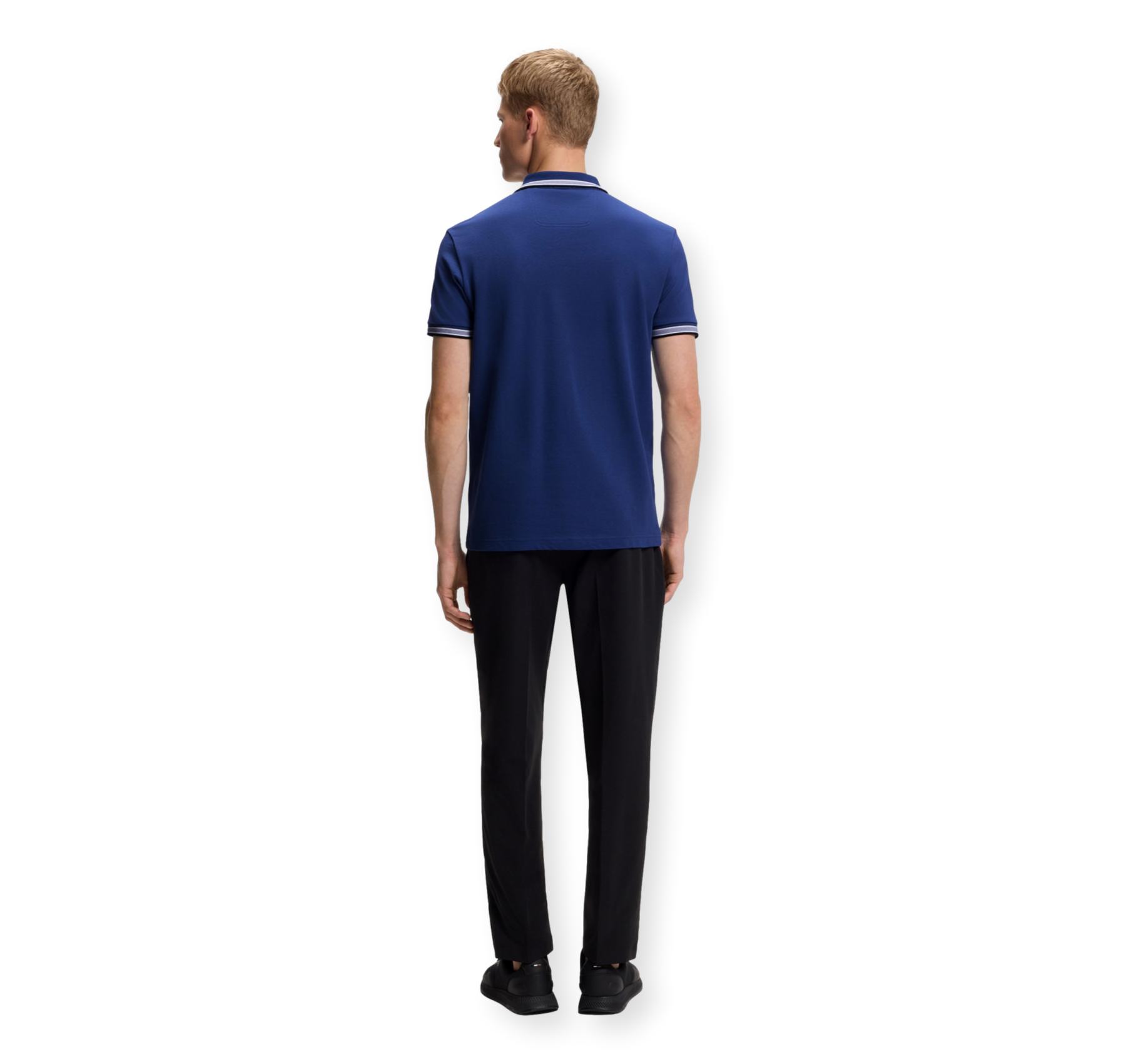 BOSS Polo Uomo Paddy In Pique Di Cotone Regular Fit 50469055 Colore Blu Scuro