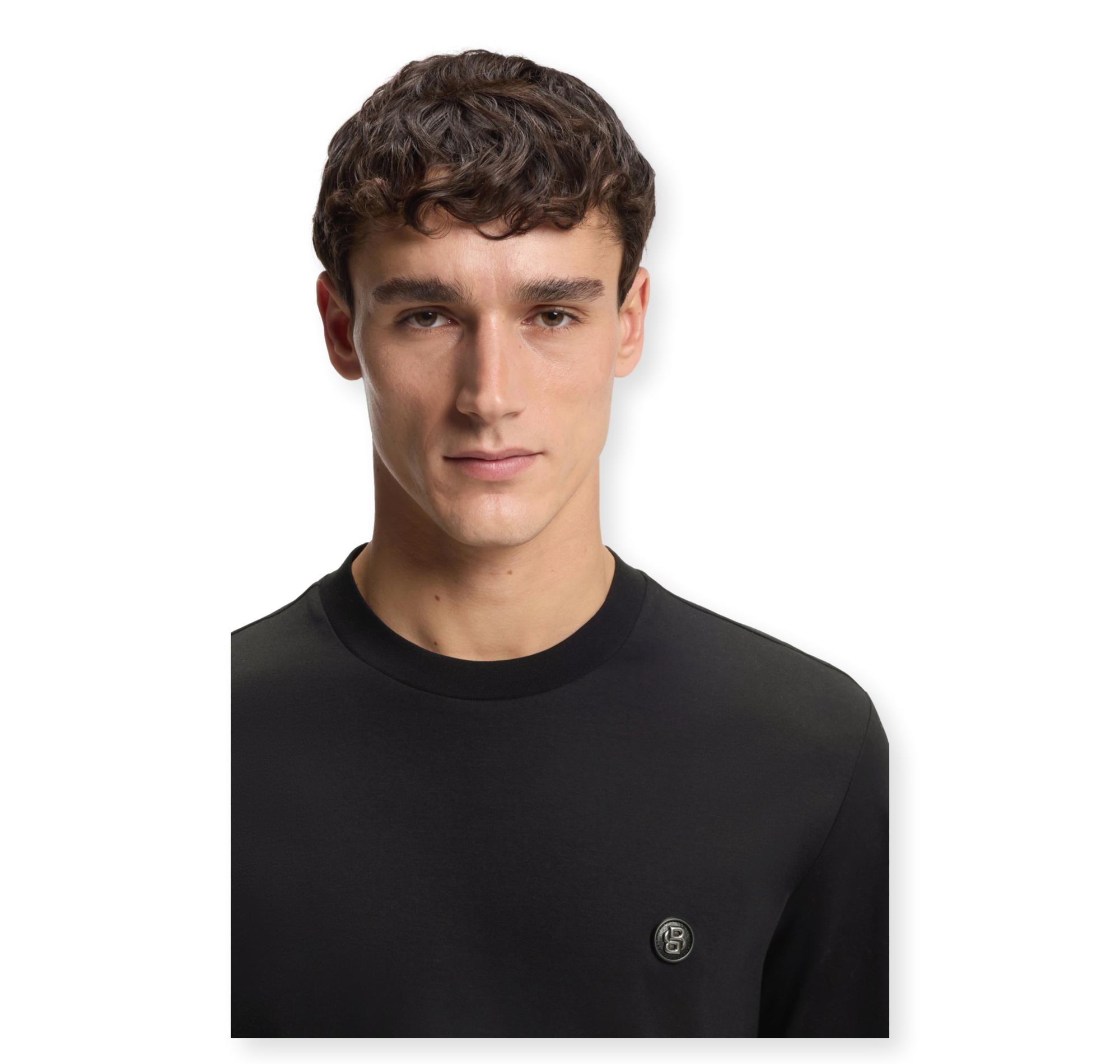 BOSS T Shirt Uomo In Cotone Mercerizzato Con Monogramma Double B C Taut 01 50555844 Colore Nero