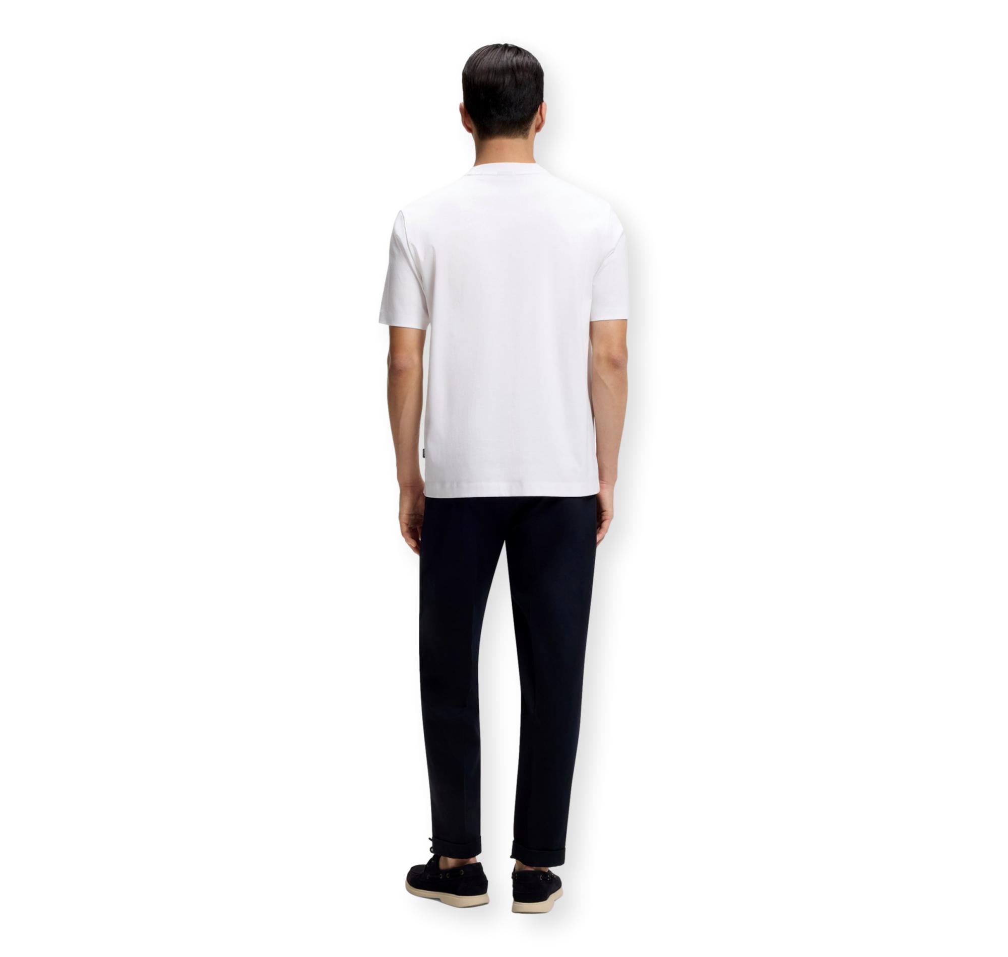 BOSS T Shirt Uomo In Cotone Mercerizzato Con Monogramma Double B C Taut 01 50555844 Colore Bianco