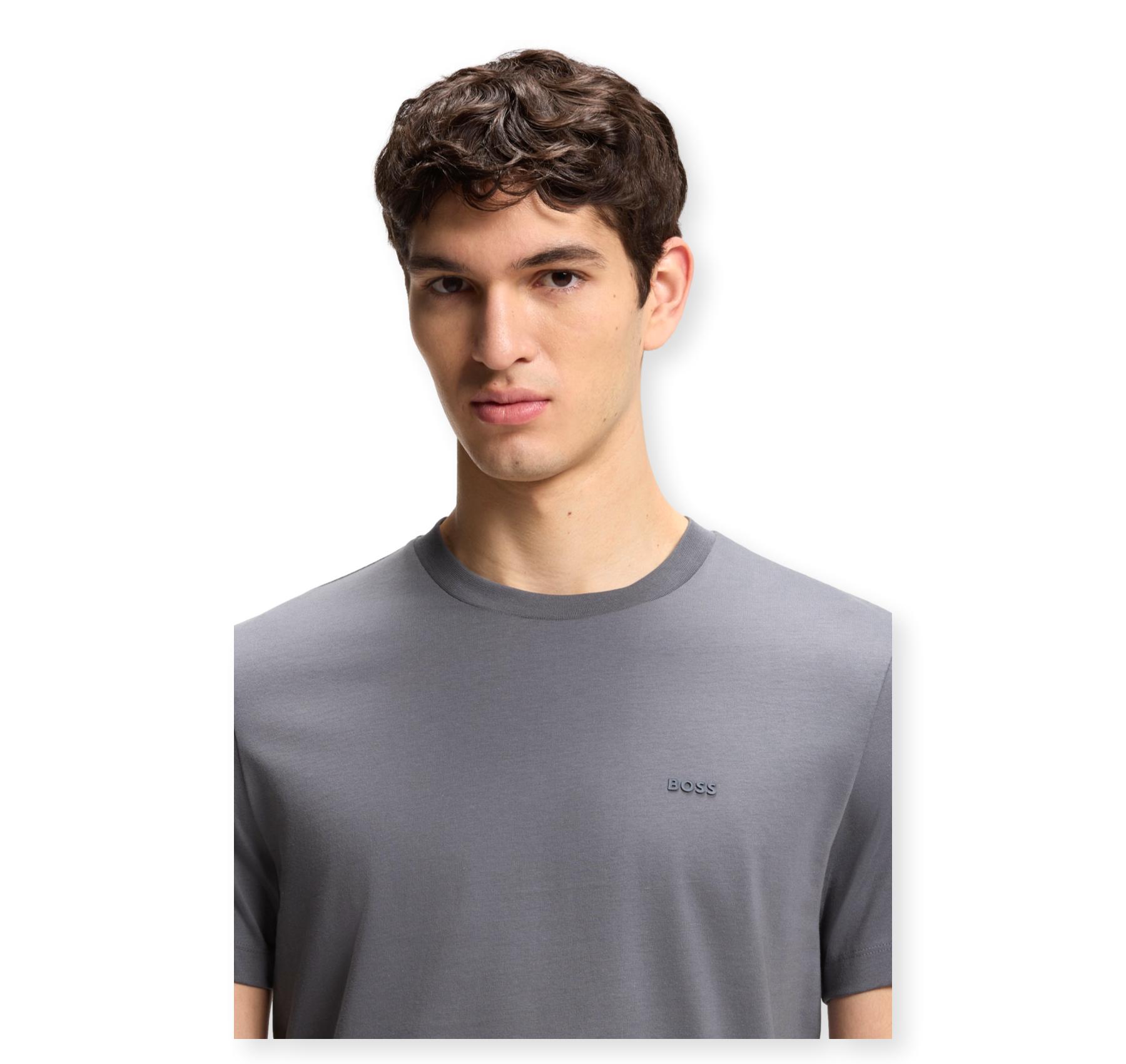 BOSS T Shirt Uomo In Jersey Di Cotone Con Logo Thompson 01 50468347 Colore Grigio