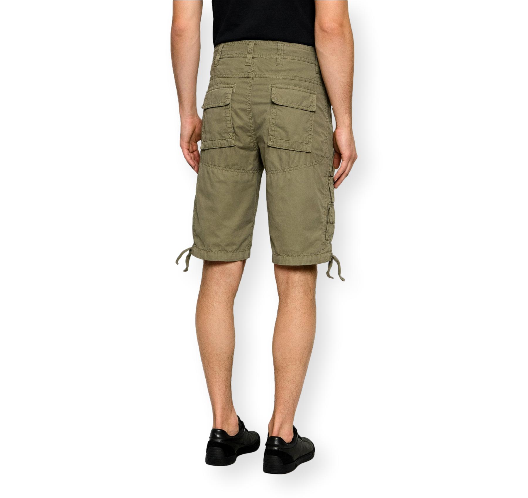 AERONAUTICA MILITARE Bermuda Uomo Cargo Con Patch e Tasche BE0041UCT01122 Colore Verde Scuro