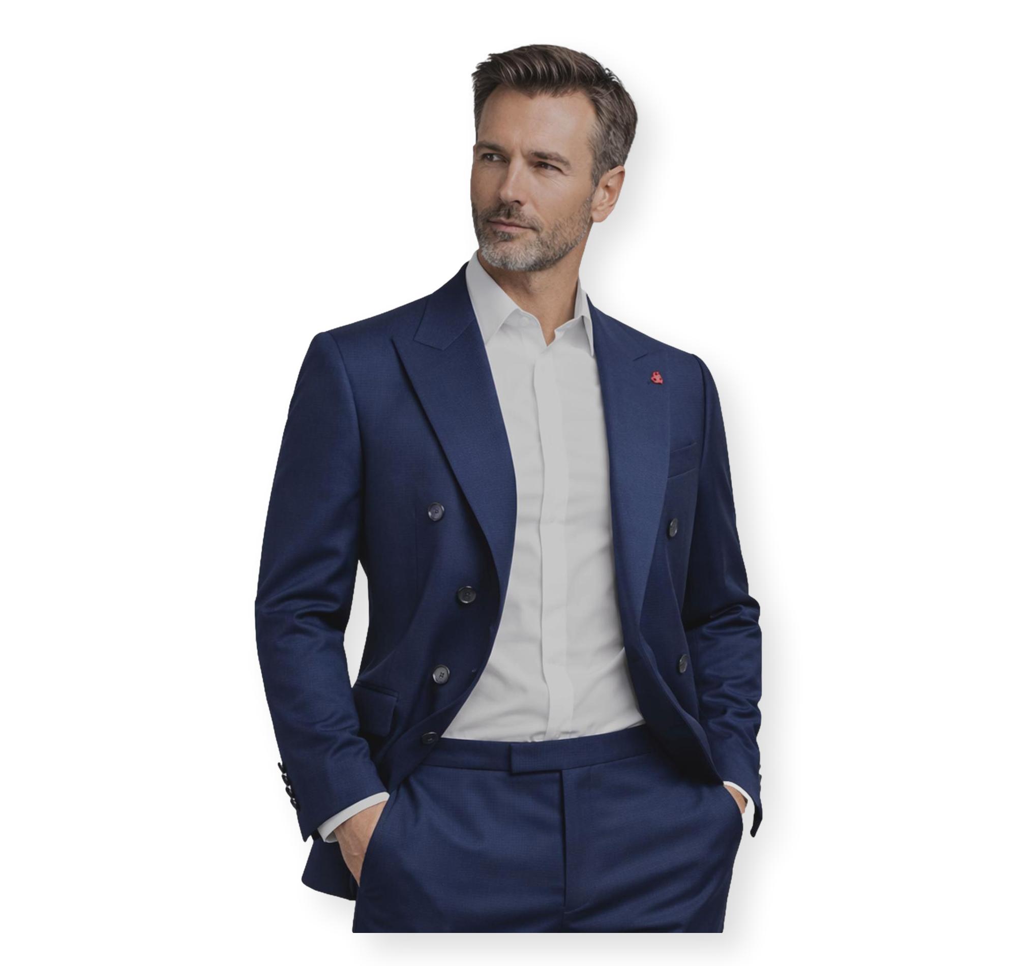 ROY ROBSON Giacca Uomo Blu Regular Fit Doppiopetto Elegante 05038 Colore Blu