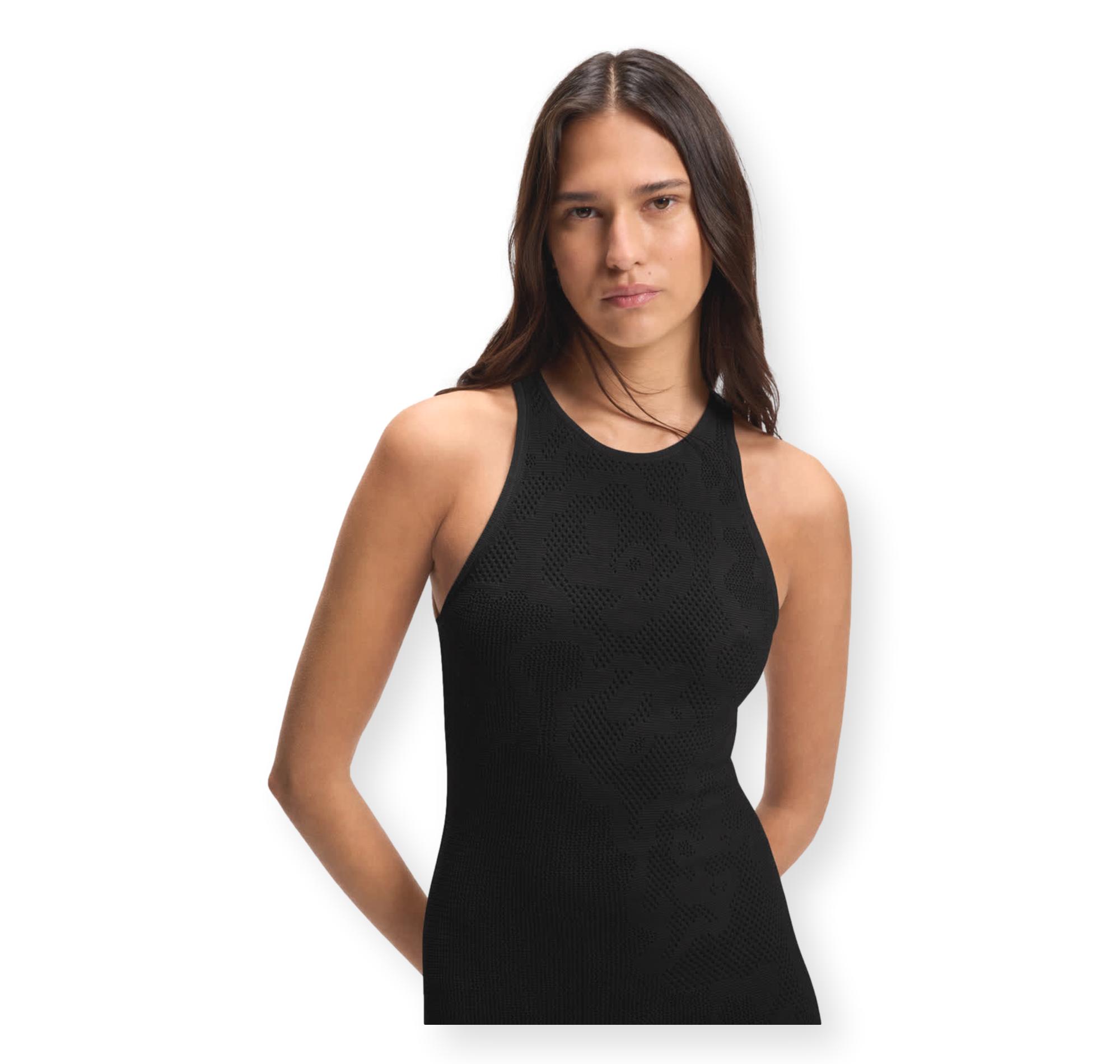 BOSS Vestito Donna Slim Fit Con Motivo Floreale e Orlo Con Frange C Farseille 50559734 Colore Nero