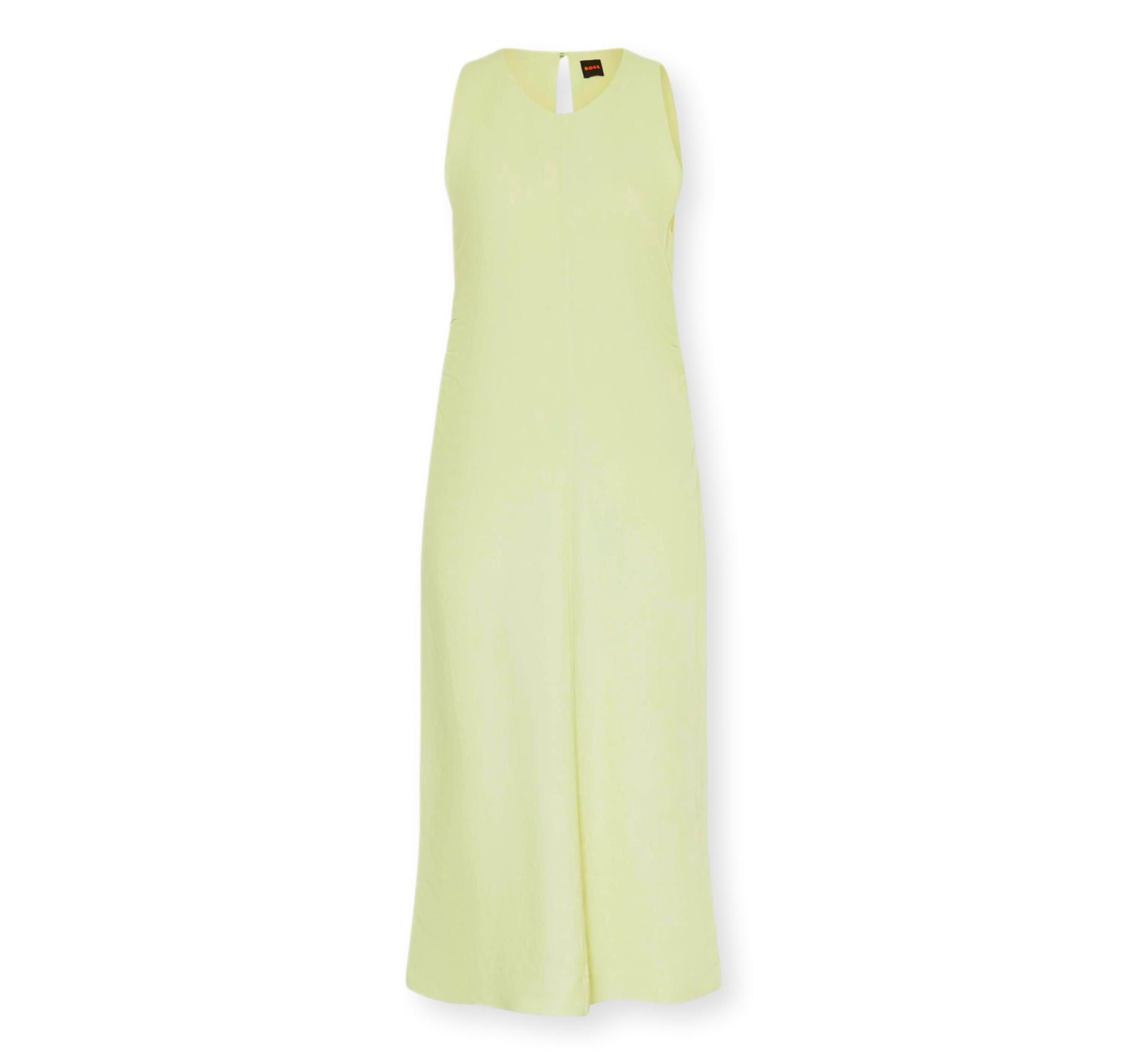 BOSS Abito Donna Svasato In Lino C Delinna 50559243 Colore Verde Chiaro