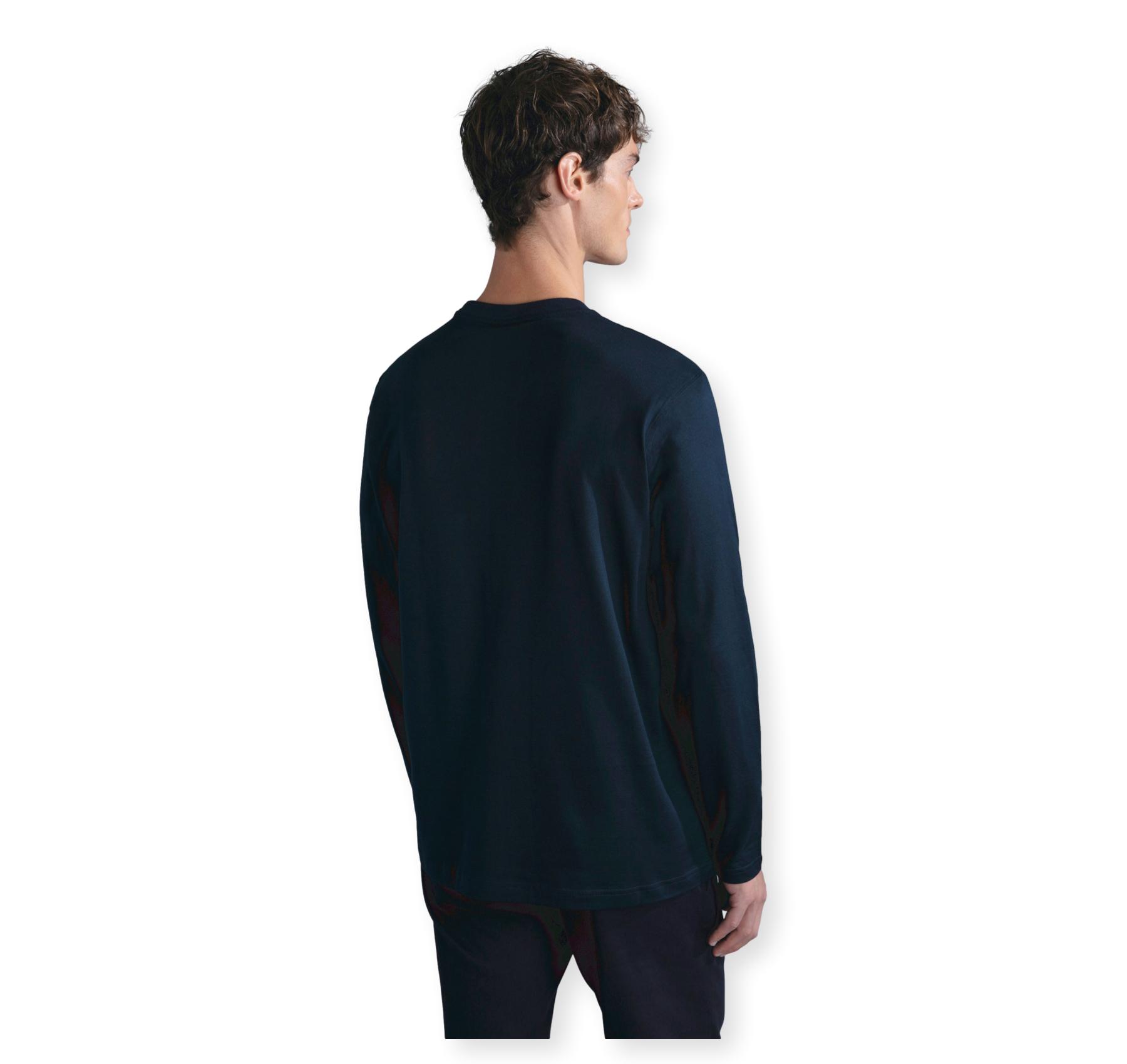 PAUL SHARK T Shirt Uomo Manica Lunga Cotone Jersey Regular Fit 99311006 Colore Blu Scuro