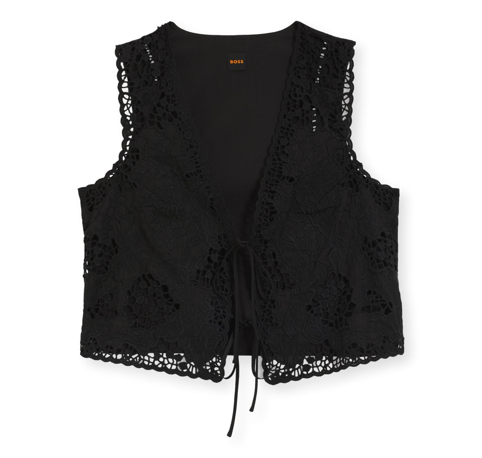 BOSS Gilet Donna Ricamato Con Chiusura a Cravatta C Irika 50556743 Colore Nero