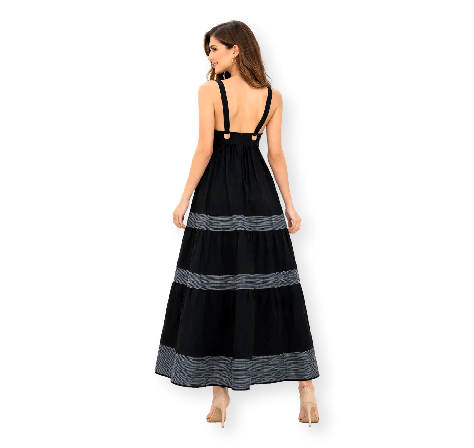 BOSS Abito Donna Lungo Svasato Schiena Scoperta C Dedil 50559087 Colore Nero