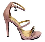 BRACCIALINI Scarpe Donna Sandalo B2018 Colore Rosa Con Strass Tacco 11 cm