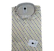 DE LAMP CAMICIA UOMO MOD, SLIM FIT con motivo pois mod. 1727 MADE IN ITALY