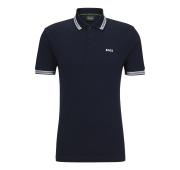 BOSS Polo Uomo Dettagli e Logo Contrasto Modello 50469055 Paddy Colore Blu Scuro