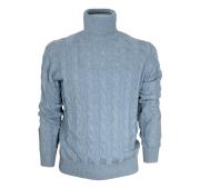 CASHMERE COMPANY Dolcevita Uomo Treccia 125 IU204715 Cashmere e Lana Celeste Polvere