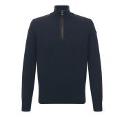 PAUL SHARK Maglia Uomo Mezza Zip E Dettagli In Camoscio 13311150 Colore Blu