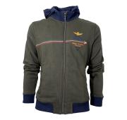 AERONAUTICA MILITARE Felpa Uomo Frecce Tricolori con Cappuccio Removibile FE1823 Colore Verde Militare