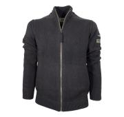 AERONAUTICA MILITARE Maglia Full Zip Uomo Con Patch Dedicate Al Mondo Dell'aeronautica MA1459 Colore Grigio