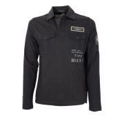 AERONAUTICA MILITARE Polo Uomo Manica Lunga Con Patch Legate Al Mondo Dell'aeronautica PO1720 Colore Nero