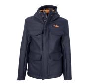AERONAUTICA MILITARE Giaccone Uomo Field jacket In Tessuto Con Cappuccio AB2115 Colore Blu