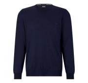 HUGO BOSS Maglia Uomo Girocollo In Pura Lana BOTTO-L 50476364 Colore Blu