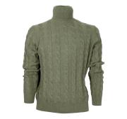 CASHMERE COMPANY Dolcevita Da Uomo Treccia Slim Fit 1227 IU204715 Cashmere e Lana Colore Verde